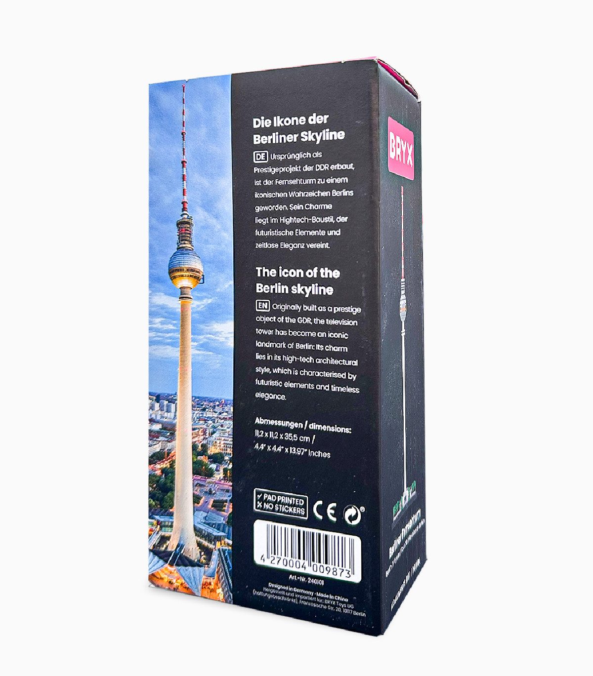 BRYX Berliner Fernsehturm Konstruktionsspielsteine, (224 St), Architekturmodell mit 224 Teilen