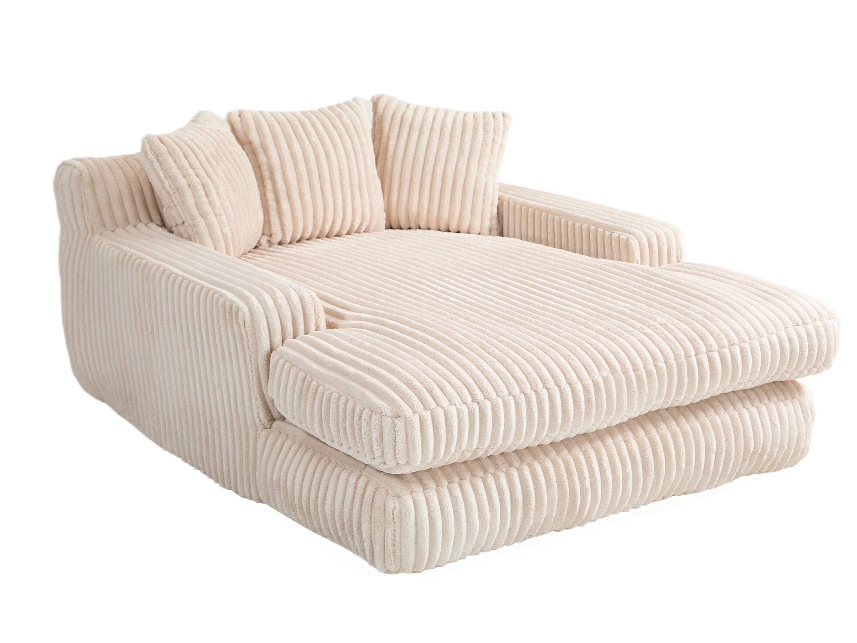 SeedWave Schlafsofa mit 3 Kissen, Cordstoff, Memory Foam Füllung, Ergonomisches Design, Doppelsitzer-Schlafsofa-Form, 150 kg Tragkraft, Ideal für Entspannen