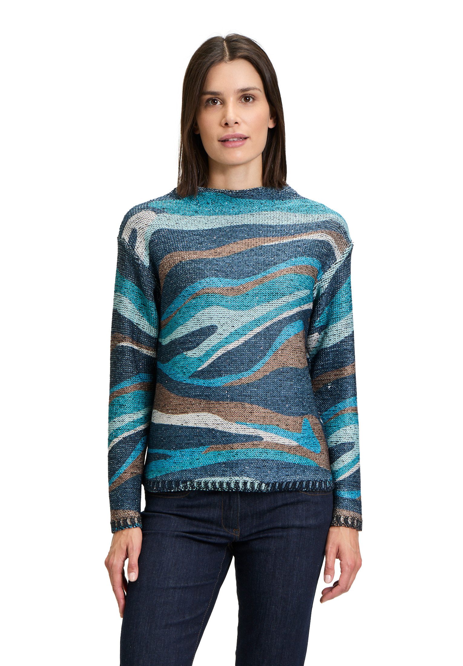 Strickpullover Betty Barclay Damen Grobstrick-Pullover mit Print