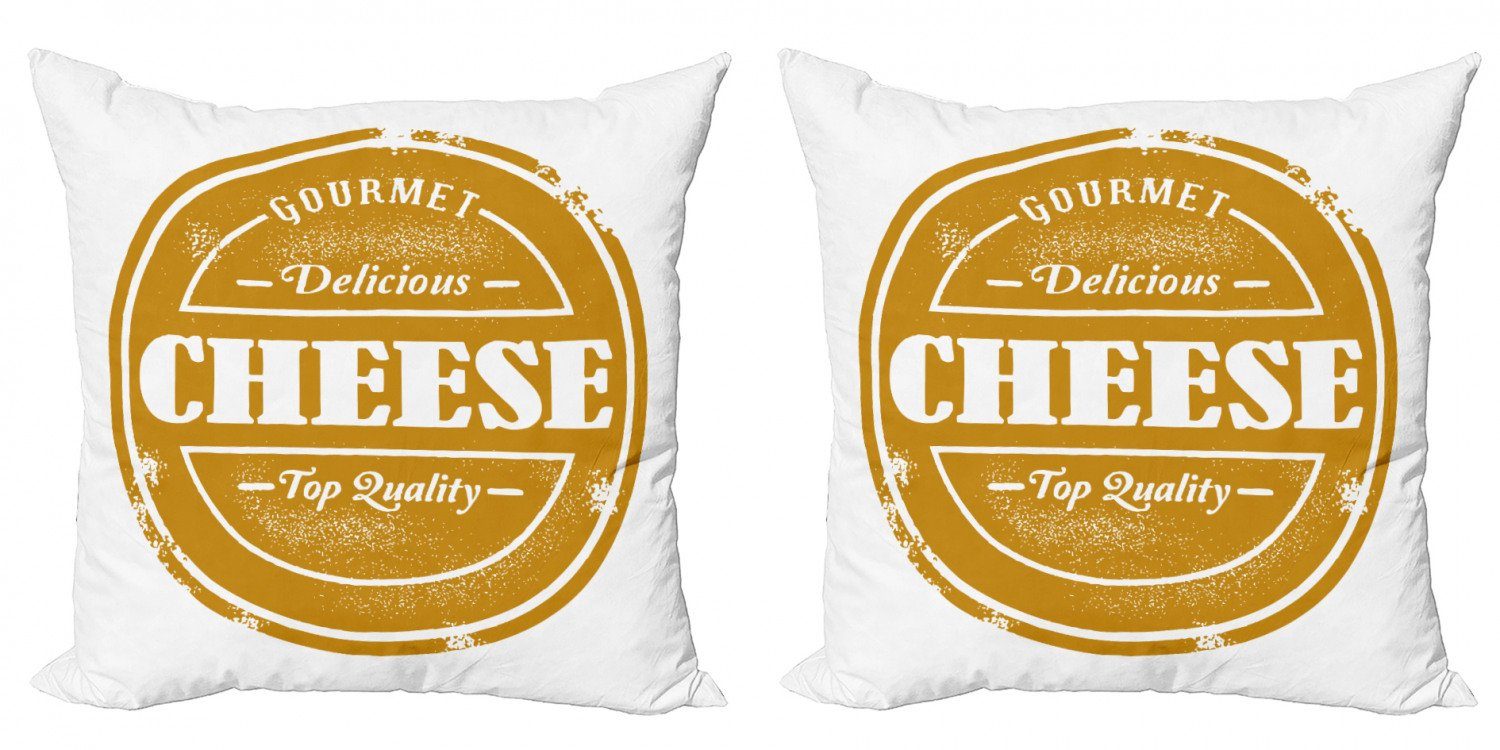 Kissenbezüge Modern Accent Lebensmittel Grunge Themed Abakuhaus Stempel Stück), Digitaldruck, Doppelseitiger Käse (2