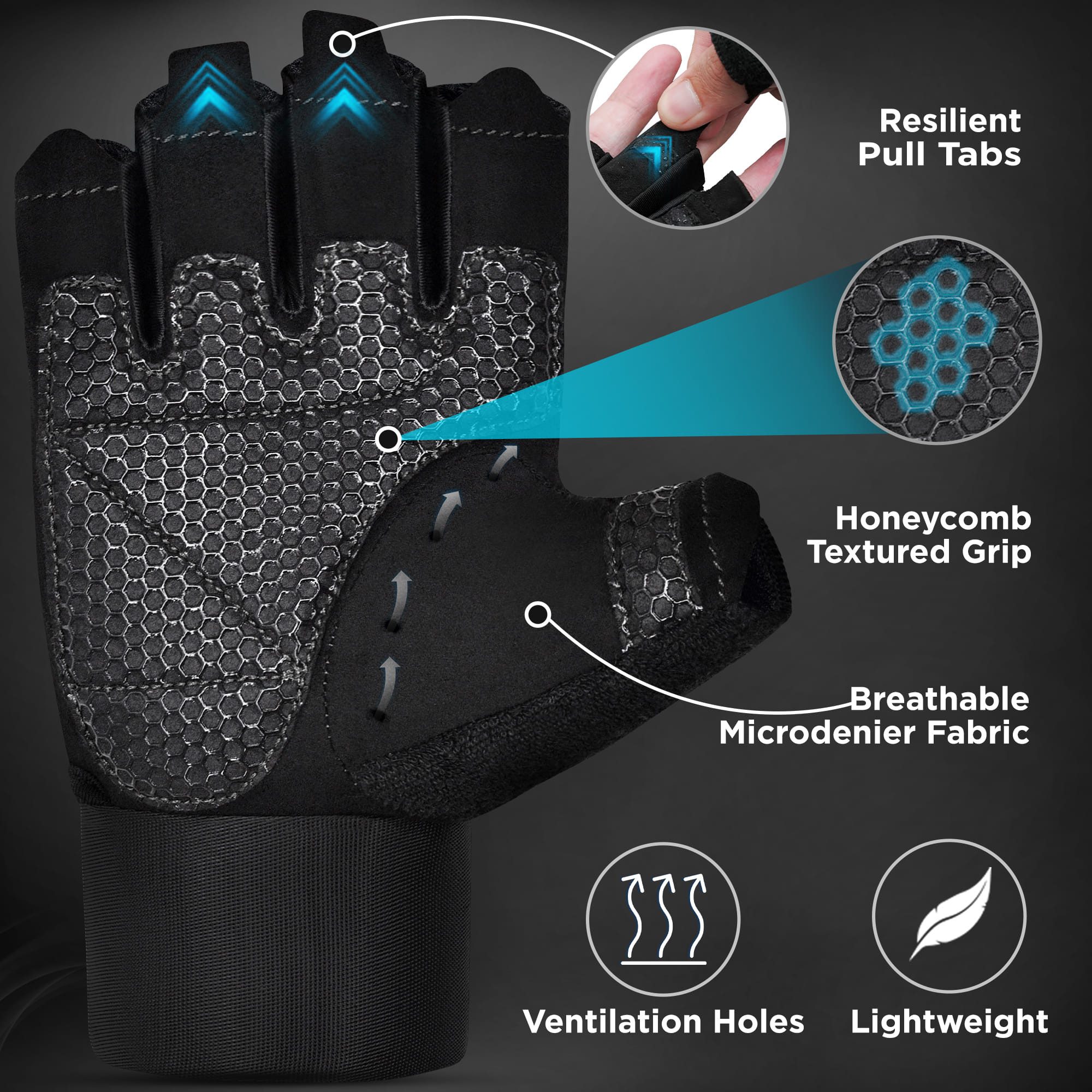 RDX Sports Trainingshandschuhe RDX W3 Workout Gym Handschuhe – Bild 5 von 5