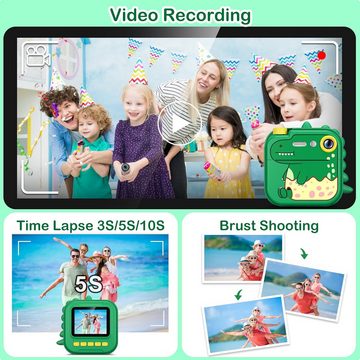 Gofunly Multifunktionale Sofortdruckkamera Kinderkamera (12 MP, 10x opt. Zoom, inkl. mit 1000mAh Akku und gratis 32GB-Karte für stundenlange Nutzung, 2,4-Zoll-IPS-Bildschirm,16-fachem Digitalzoom & 1080P-Videoaufnahmen)
