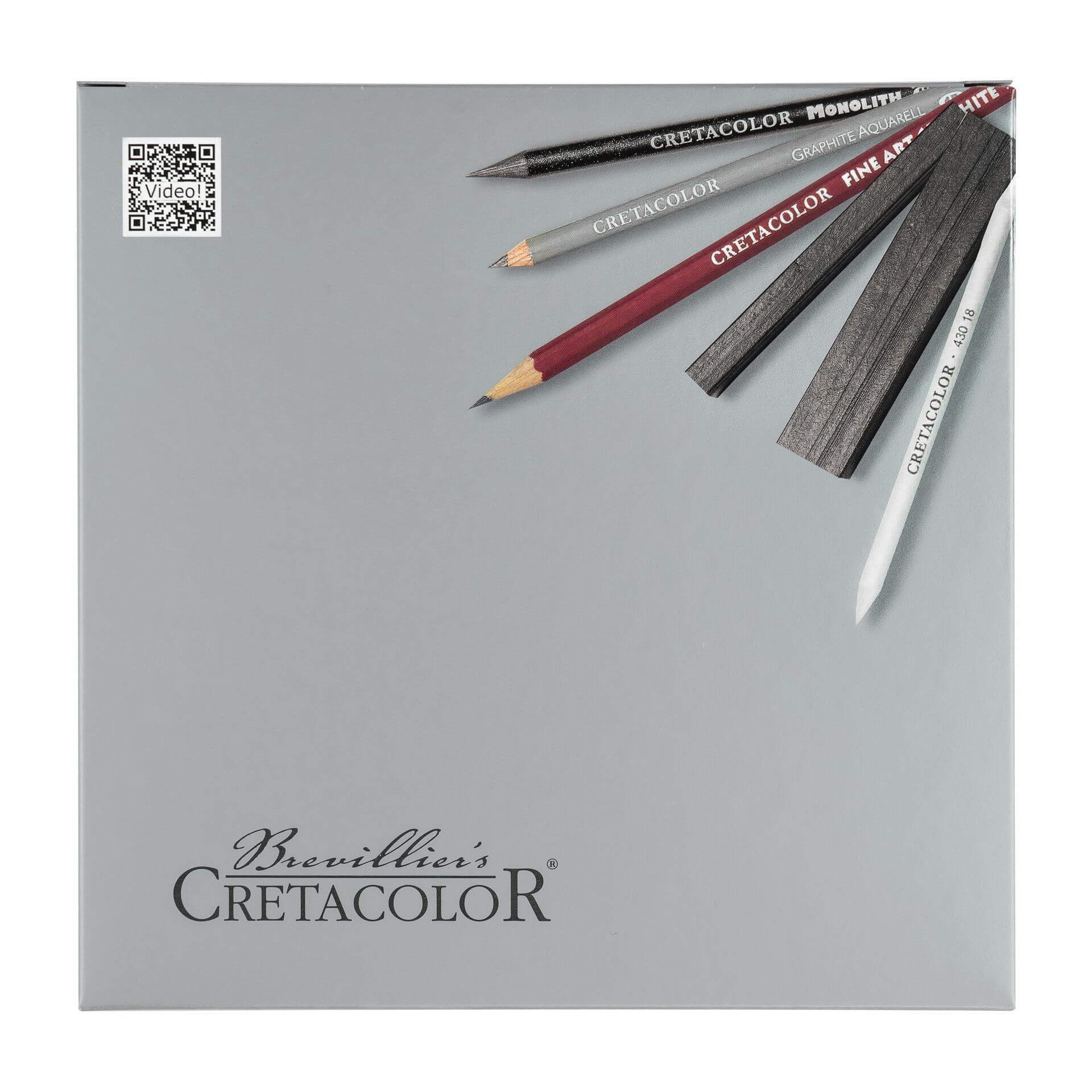 Brevilliers Cretacolor Bleistift Silver Box 17-teilig - Graphitset für Künstler, Ideal zum Zeichnen und Skizzieren - Made in Austria