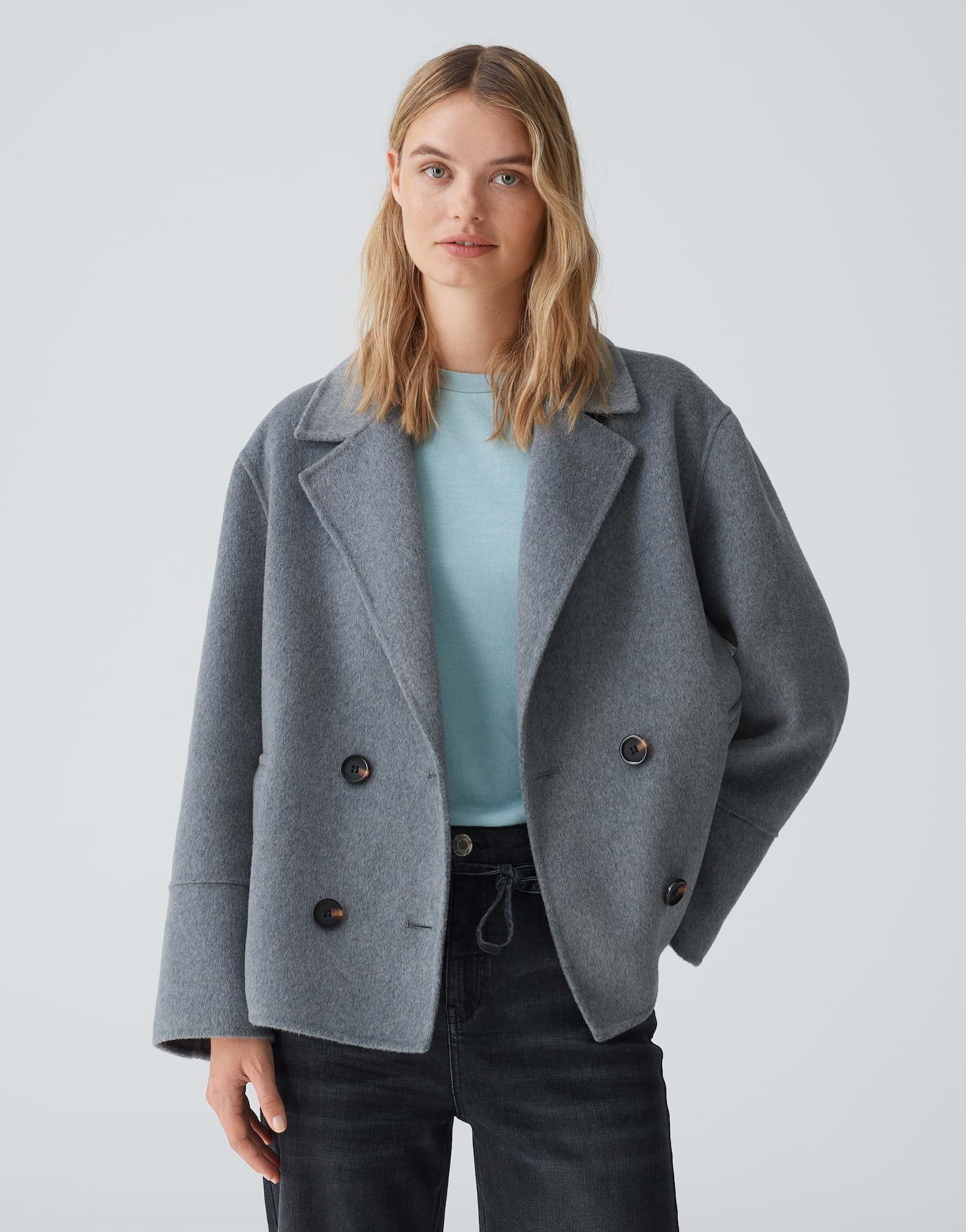 OPUS Cabanjacke Cabanjacke HILNA Oversize aus weichem Woll Mix