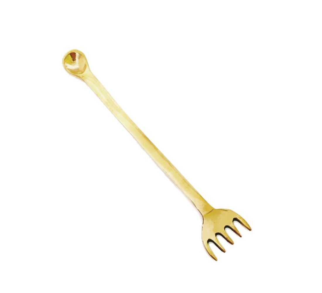 NKlaus Duftlampe Weihrauch-Besteck Gabel Messing Gold 13cm Lang Wei, Weihrauch Gabel