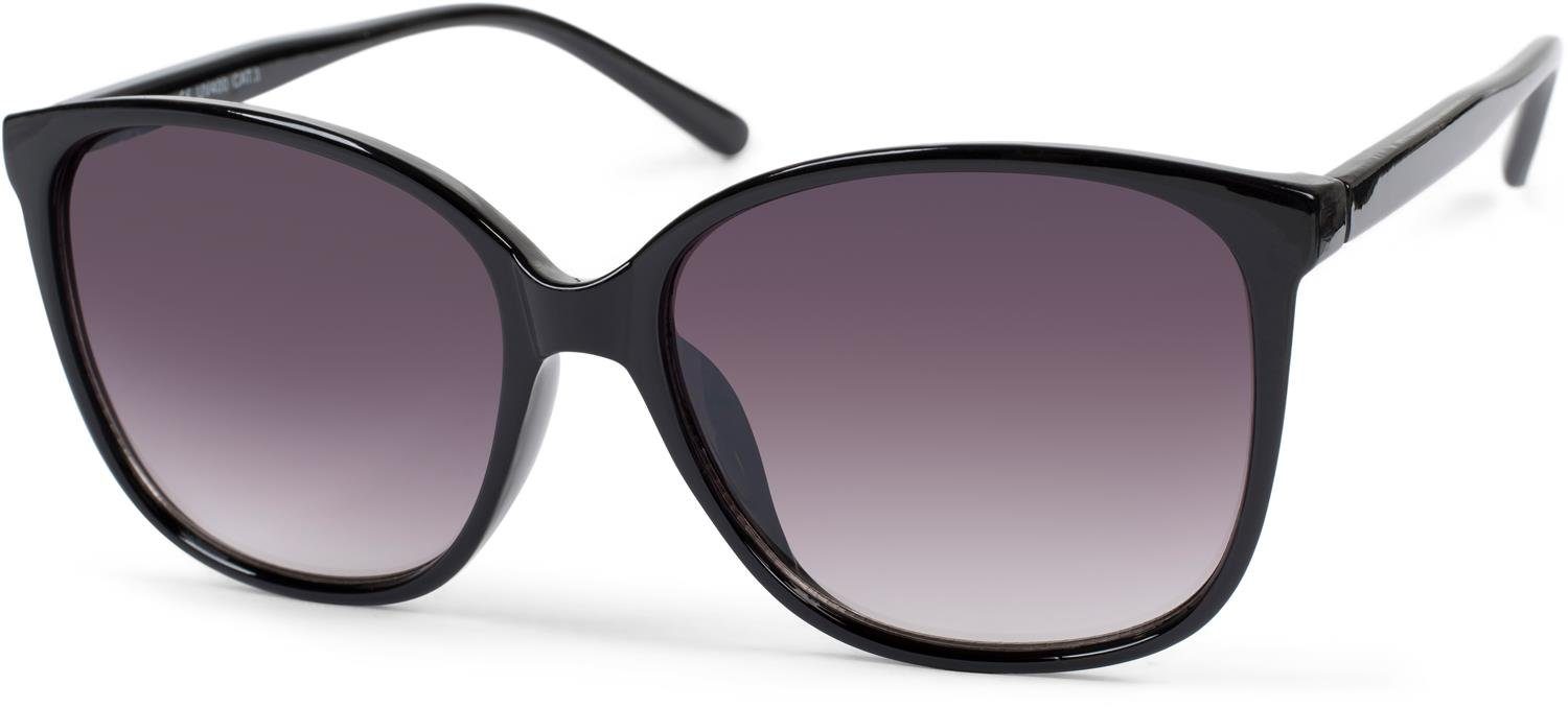 styleBREAKER Sonnenbrille Verlauf (1-St) Gestell Schwarz Glas / Grau Getönt