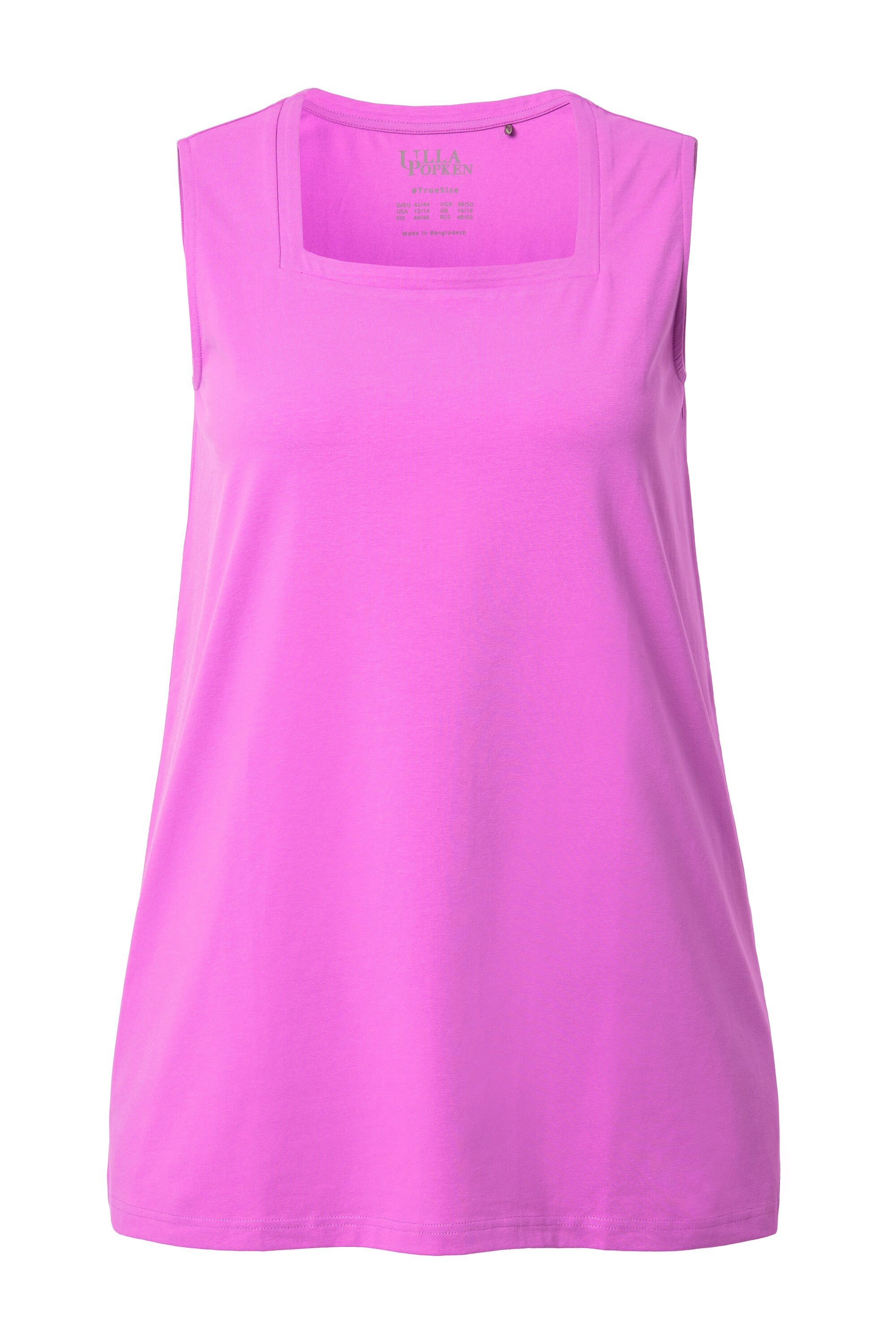 Ulla Popken Longshirt Longtop Classic Fit Carré-Ausschnitt ärmellos günstig online kaufen