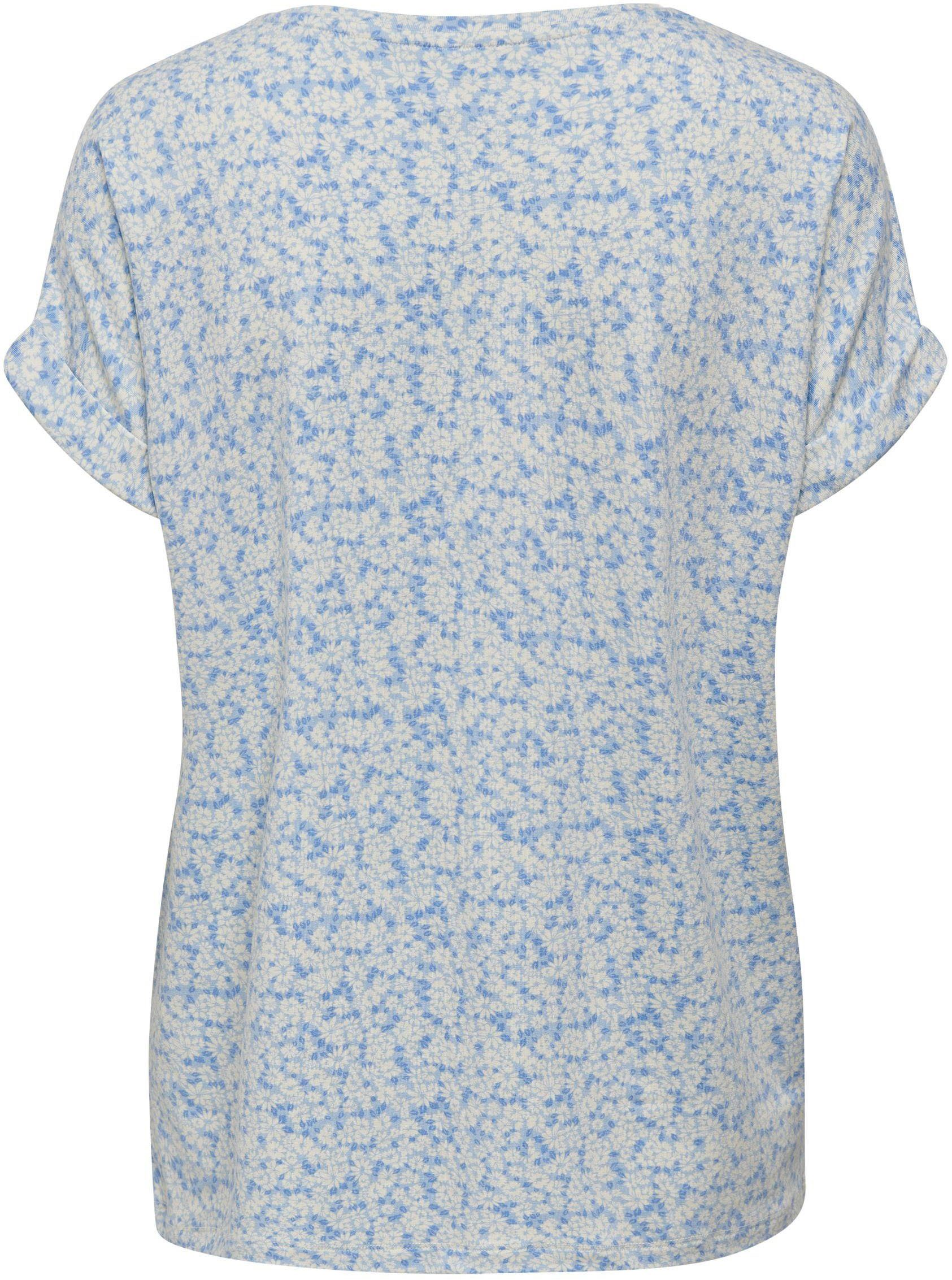 Kurzarmshirt am AOP:Small Arm CS S/S TOP Aufschlag JRS jrs ONLY flower AOP Provence mit ONLMOSTER