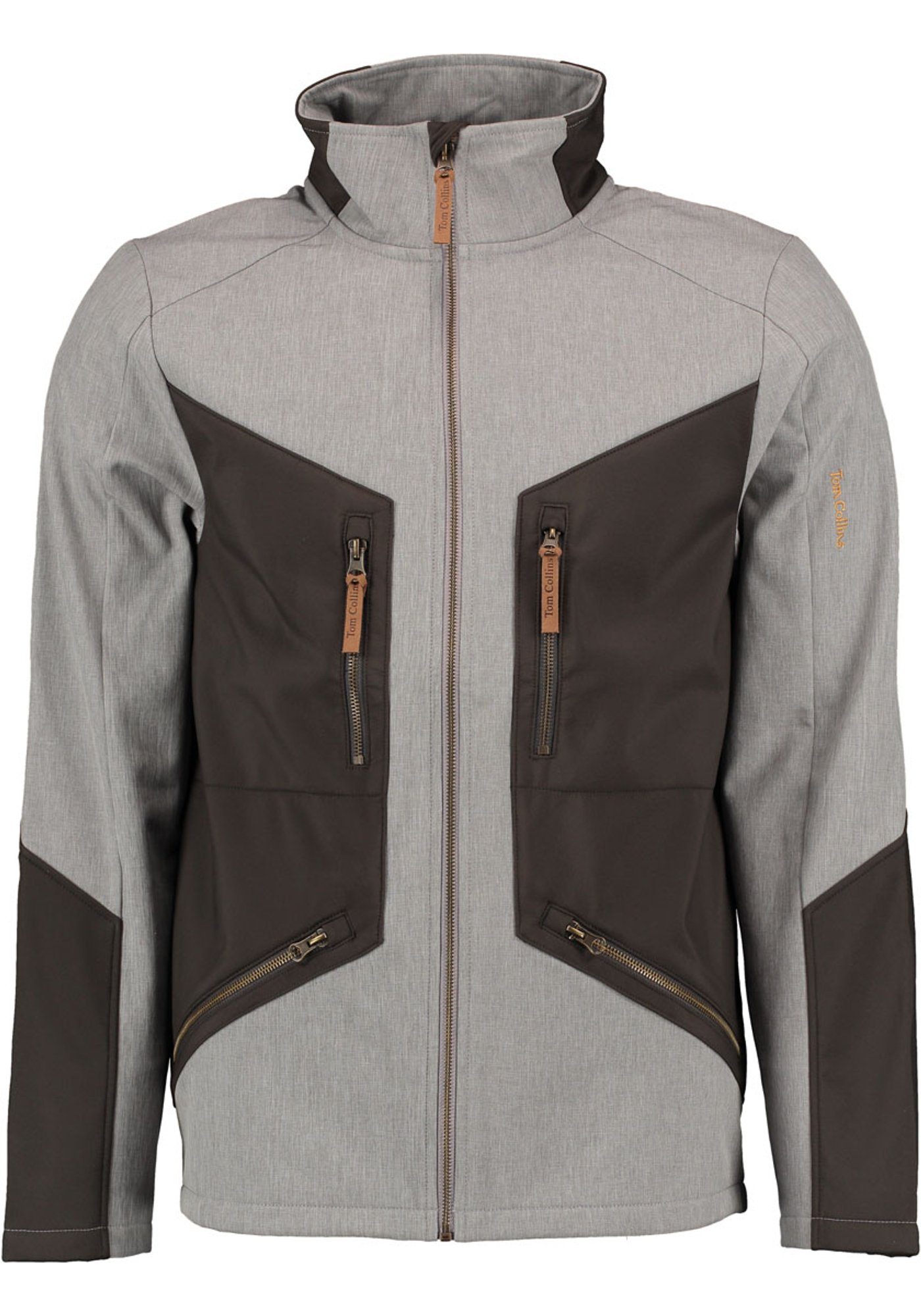 linken Tom Herren Gnoyod auf Outdoorjacke Tom mit dem Arm Collins-Stickerei hellgrau Collins Softshelljacke