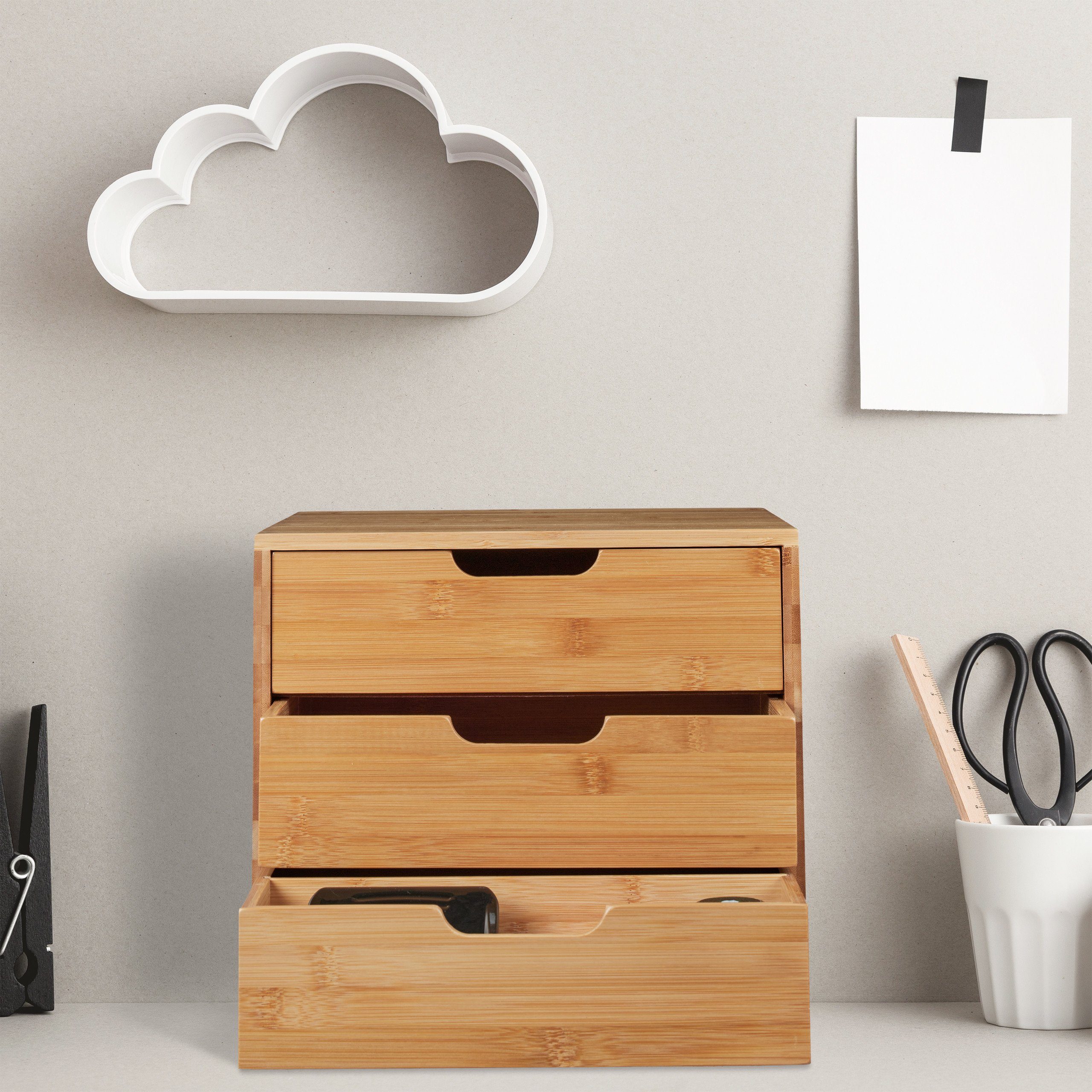 relaxdays Organizer Schreibtisch Organizer 3 Schubladen (1 St) – Bild 2 von 5