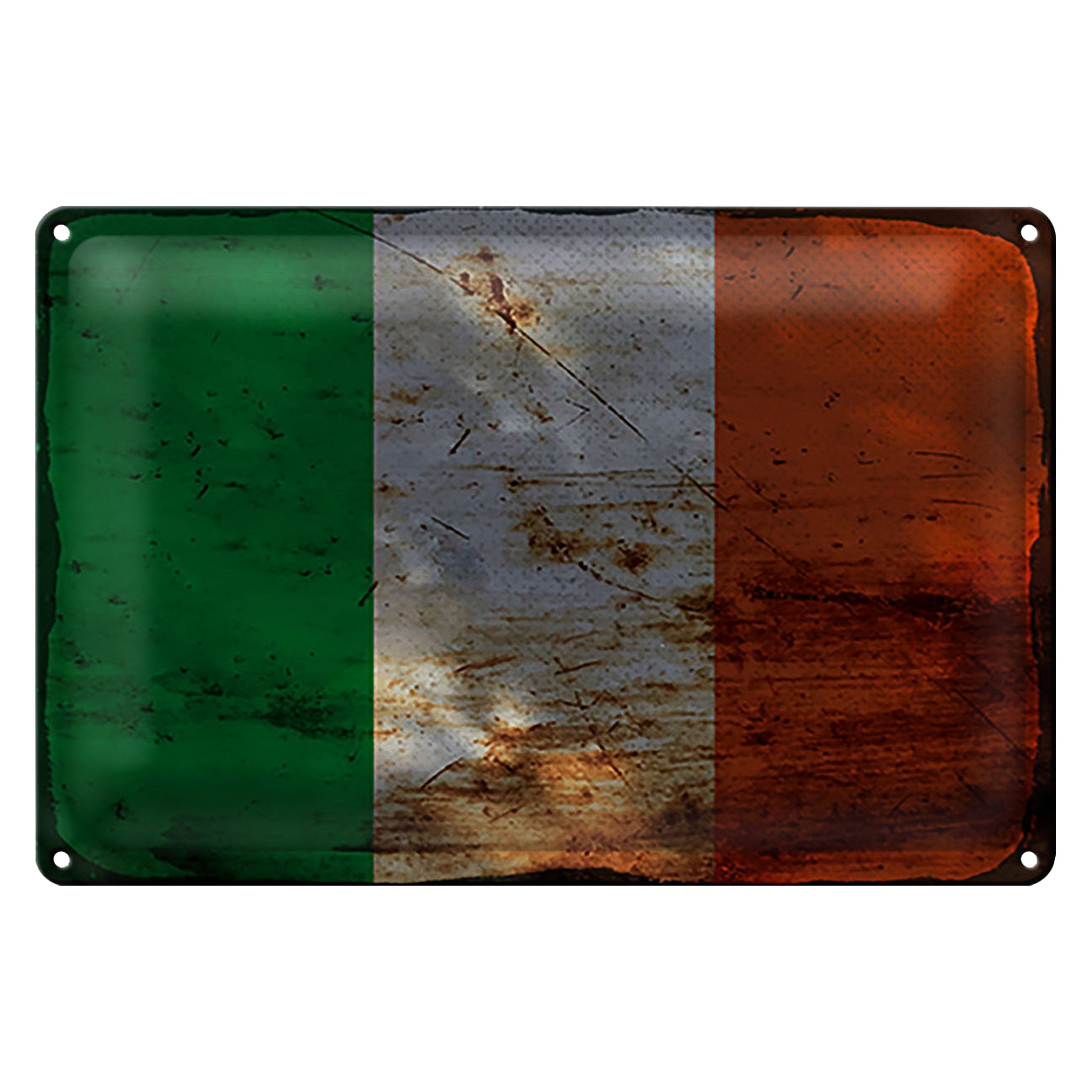 Roomando Metallschild Flagge Irland 40x30cm Flag of Ireland Rost