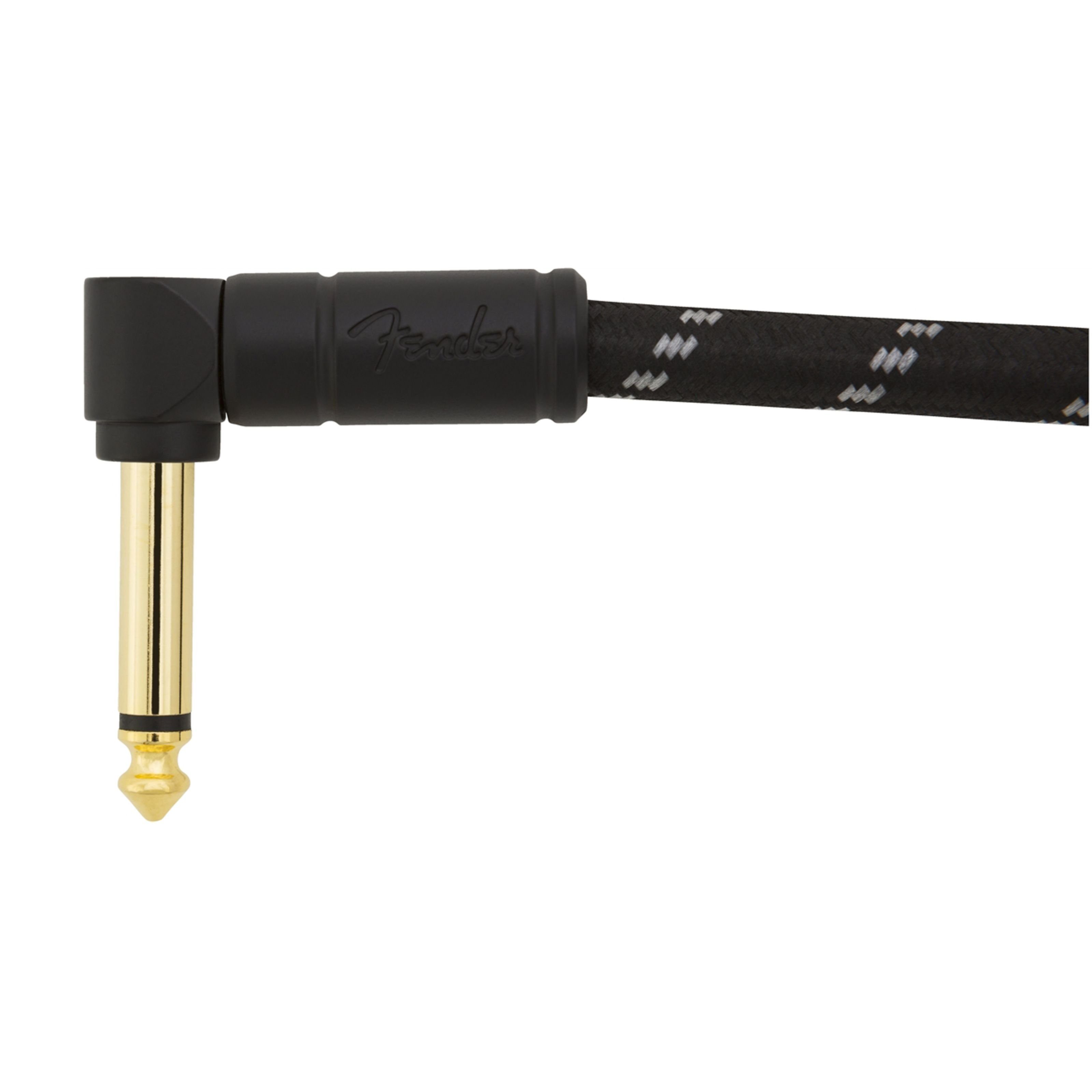 Fender Audio-Kabel, Deluxe Tweed Patch Cable BLK 15 cm - Stereo Patchkabel