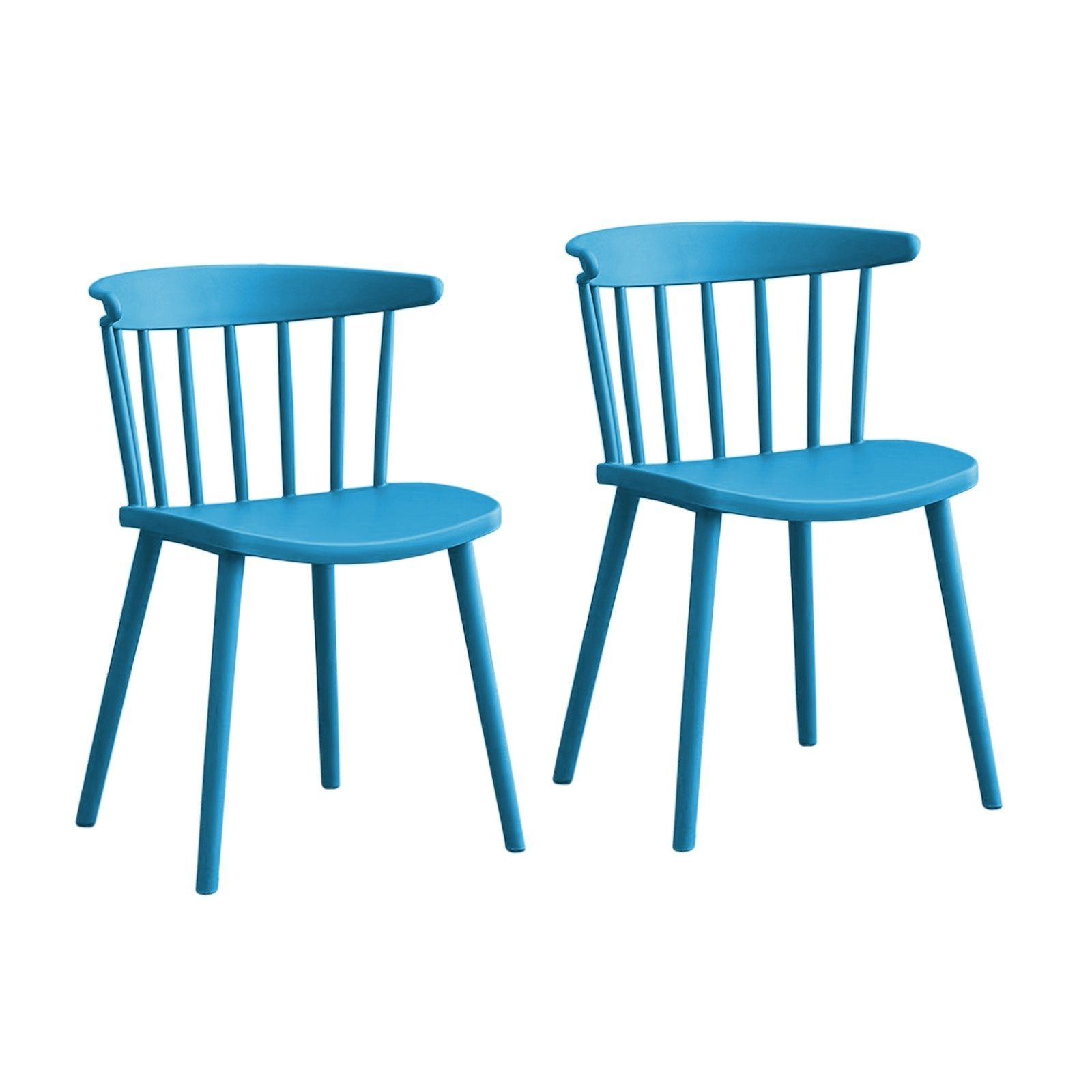 HTI-Living (Set, Tovik Küchenstuhl St), 2er-Set Blau Kunststoffstuhl Küchenstuhl Bistrostuhl Stuhl 2 Esszimmerstuhl
