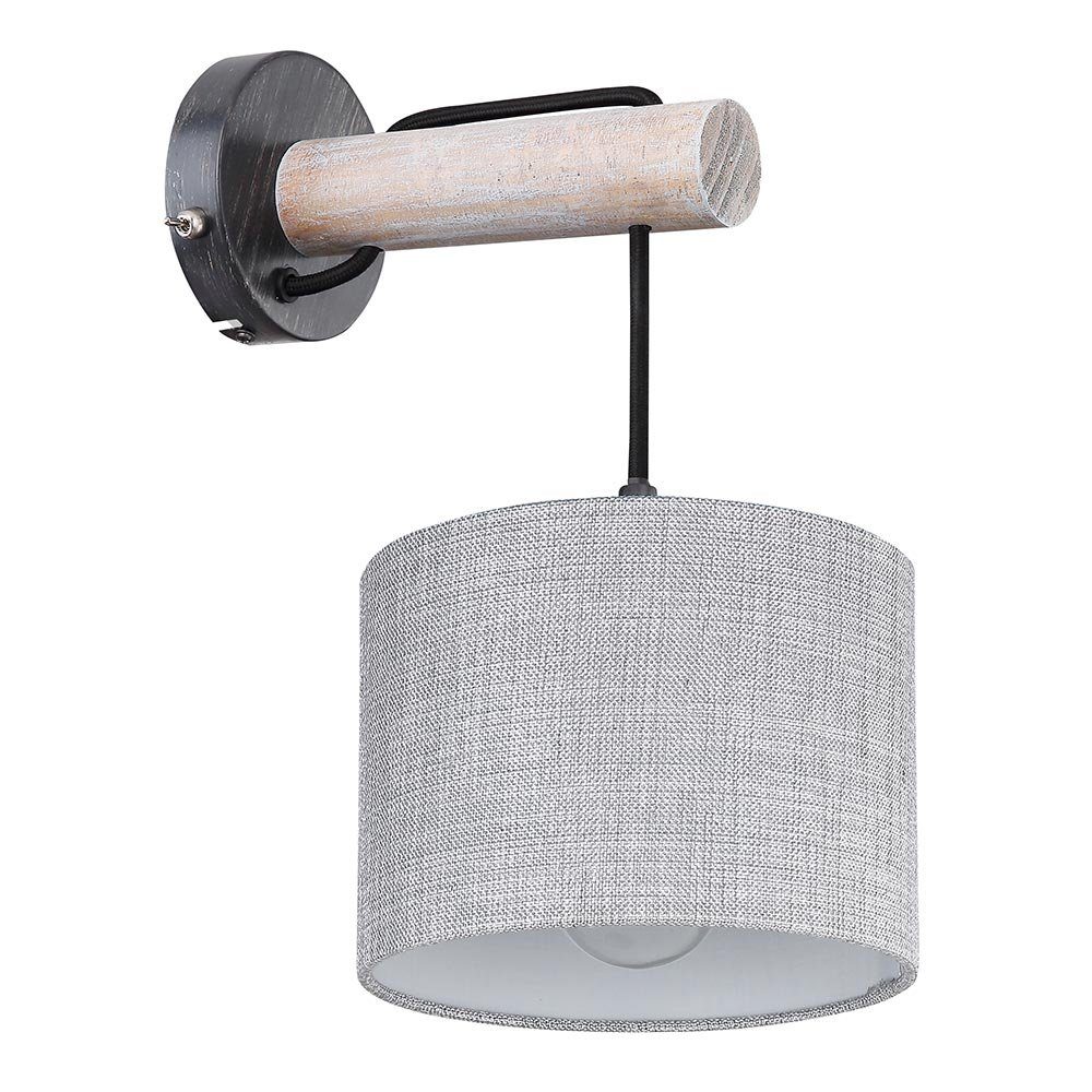 GLOBO LIGHTING Wandleuchte, Leuchtmittel nicht inklusive, Wand Lampe Leuchte Beleuchtung Holz-Design Textil Wohn Ess Schlaf