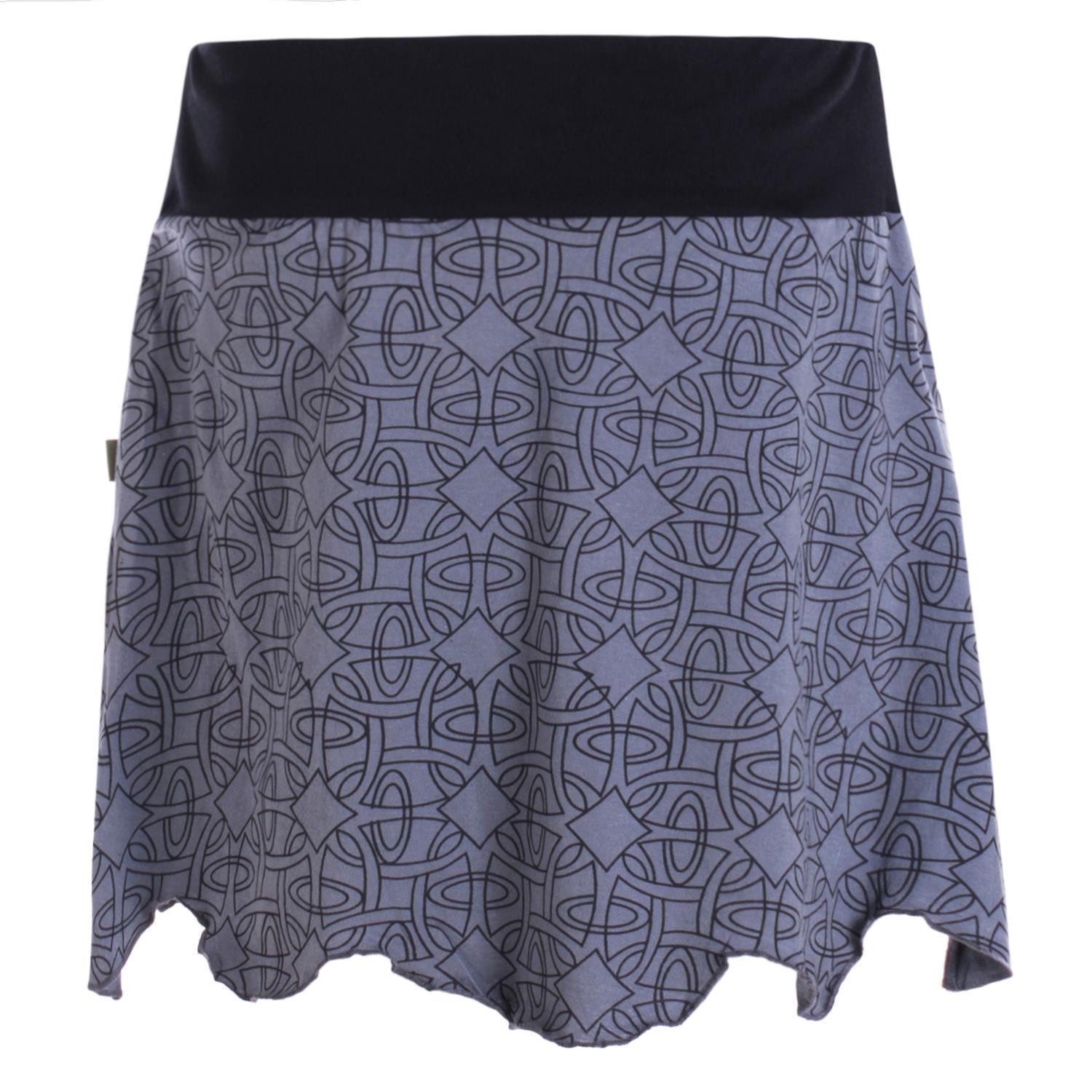 Vishes Minirock Damen Mini-Rock Baumwolle geometrisch elastischer Bund mit Taschen Alternative Bekleidung, Ethno, Hippie, Retro Style