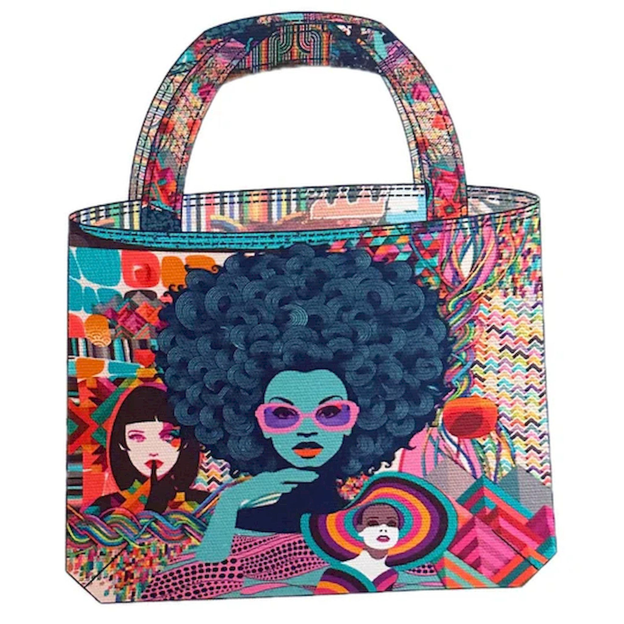 Stenzo Textiles Stoff Taschen-Panel Canvas Tasche, DIY Projekt, umkehrbar