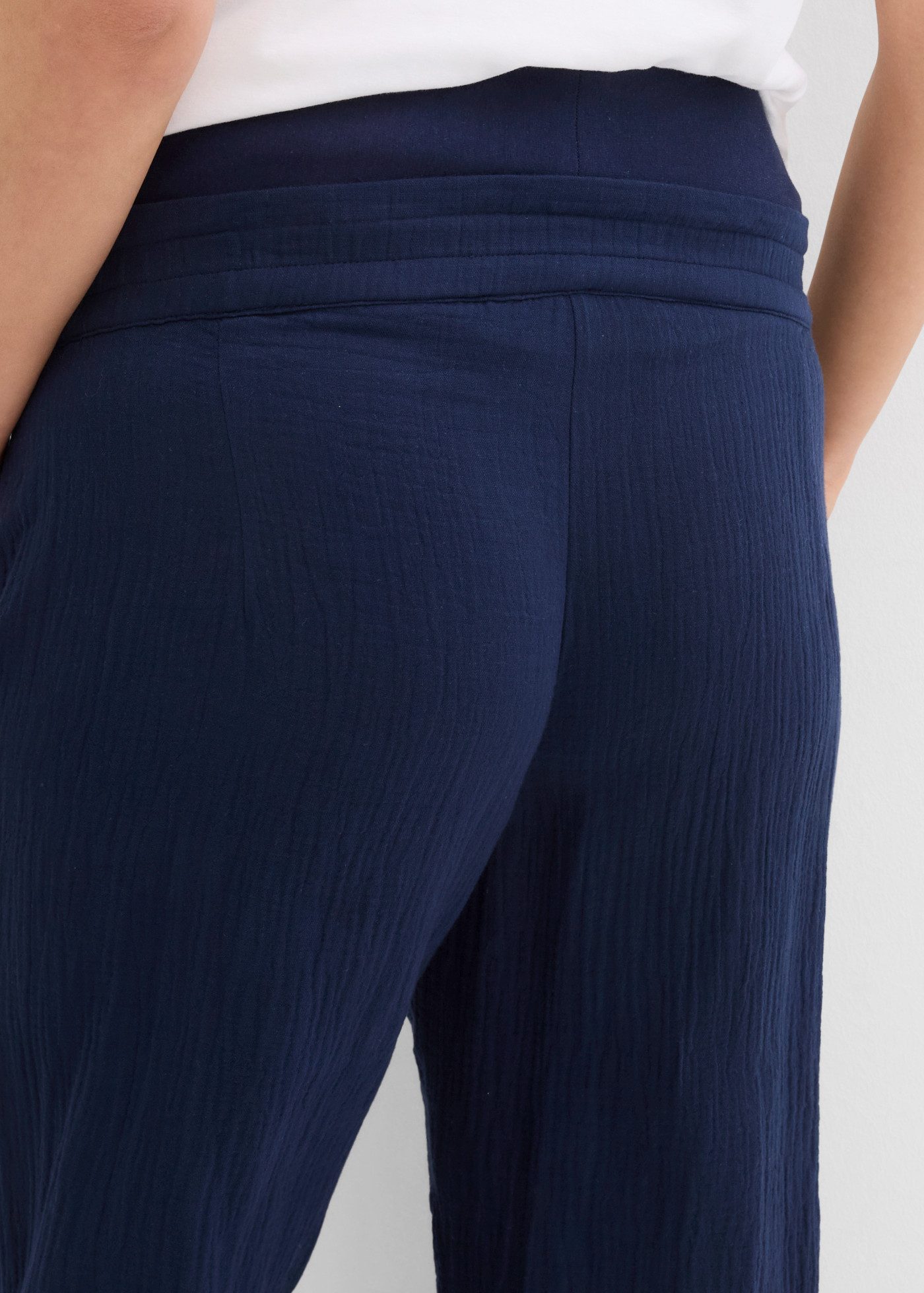 bonprix Umstandshose aus Baumwolle, atmungsaktiv, mit breitem Jerseybund