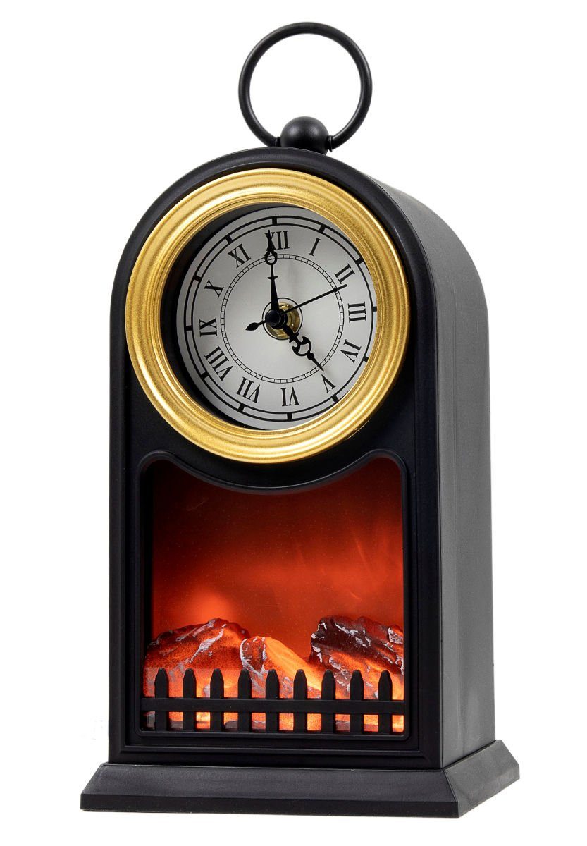 Spetebo Dekokamin LED Flammen Effekt Kamin mit Uhr - 25 cm (Stück, 1-St., K günstig online kaufen