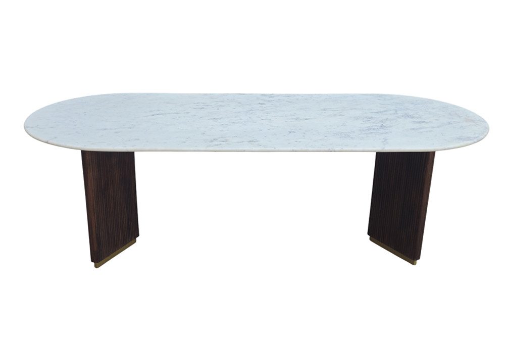 riess-ambiente Esstisch GATSBY 240x110cm Mangoholz braun – oval, Marmorplat günstig online kaufen