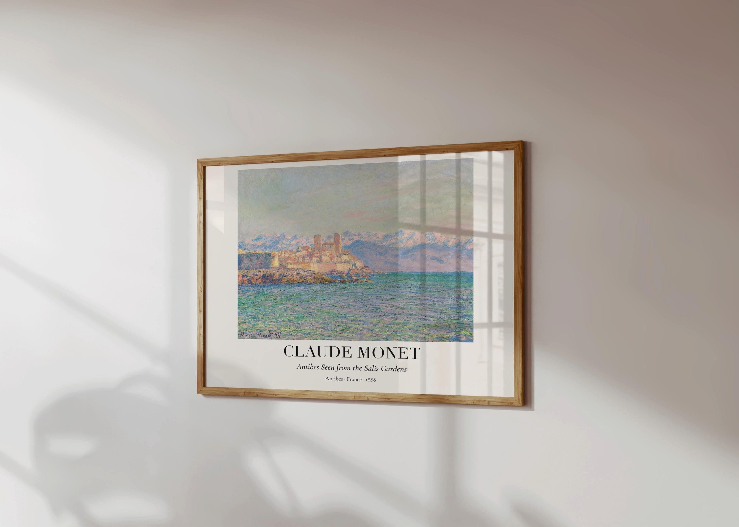 JUSTGOODMOOD Poster Claude Monet Antibes Frankreich 1888 Mittelmeer Küste Kunst mpressioni, (1 St)