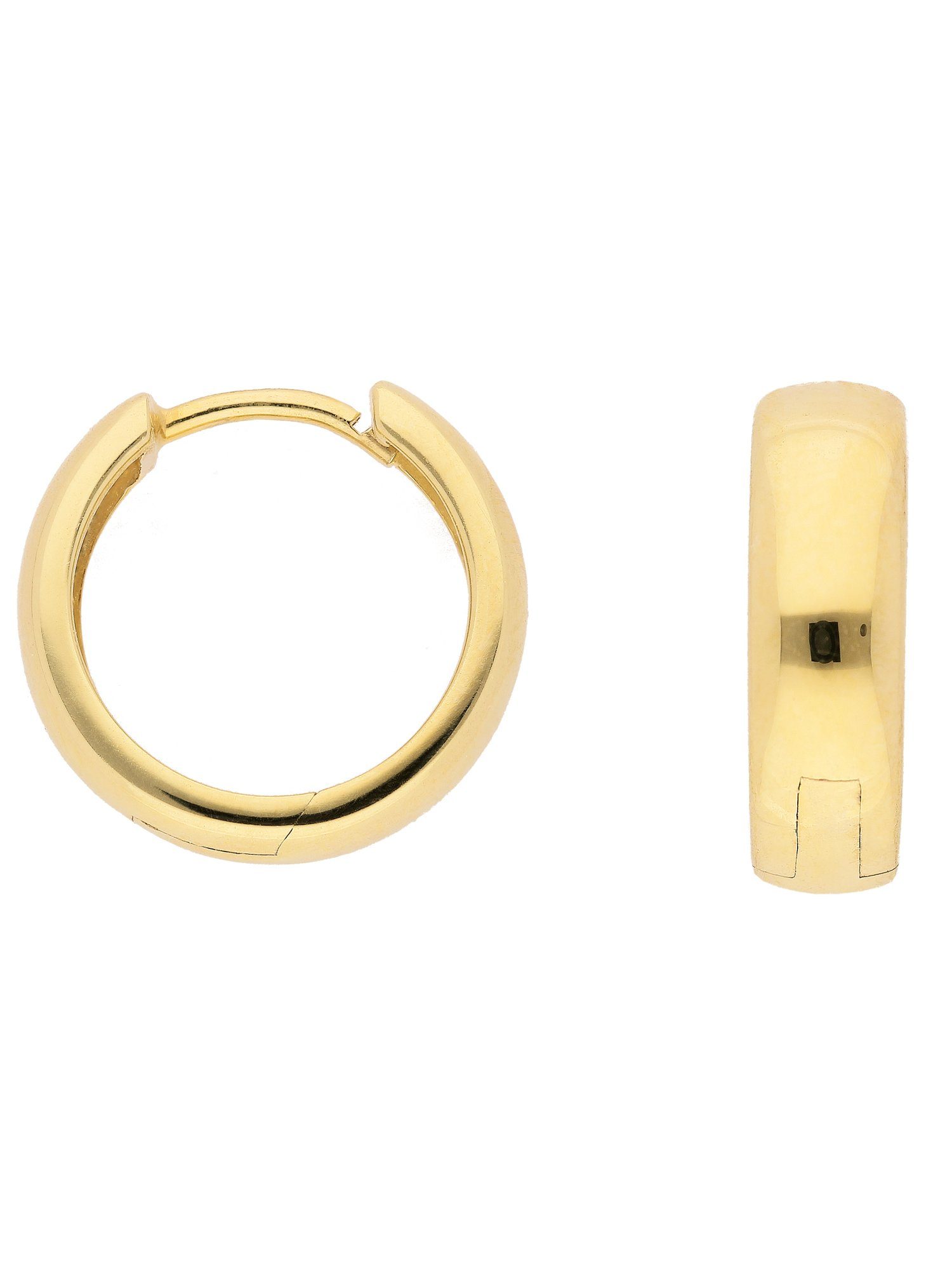 Adelia´s Paar Ohrhänger 585 Gold Ohrringe Creolen Ø 14 mm, Goldschmuck für Damen | Ohrhänger