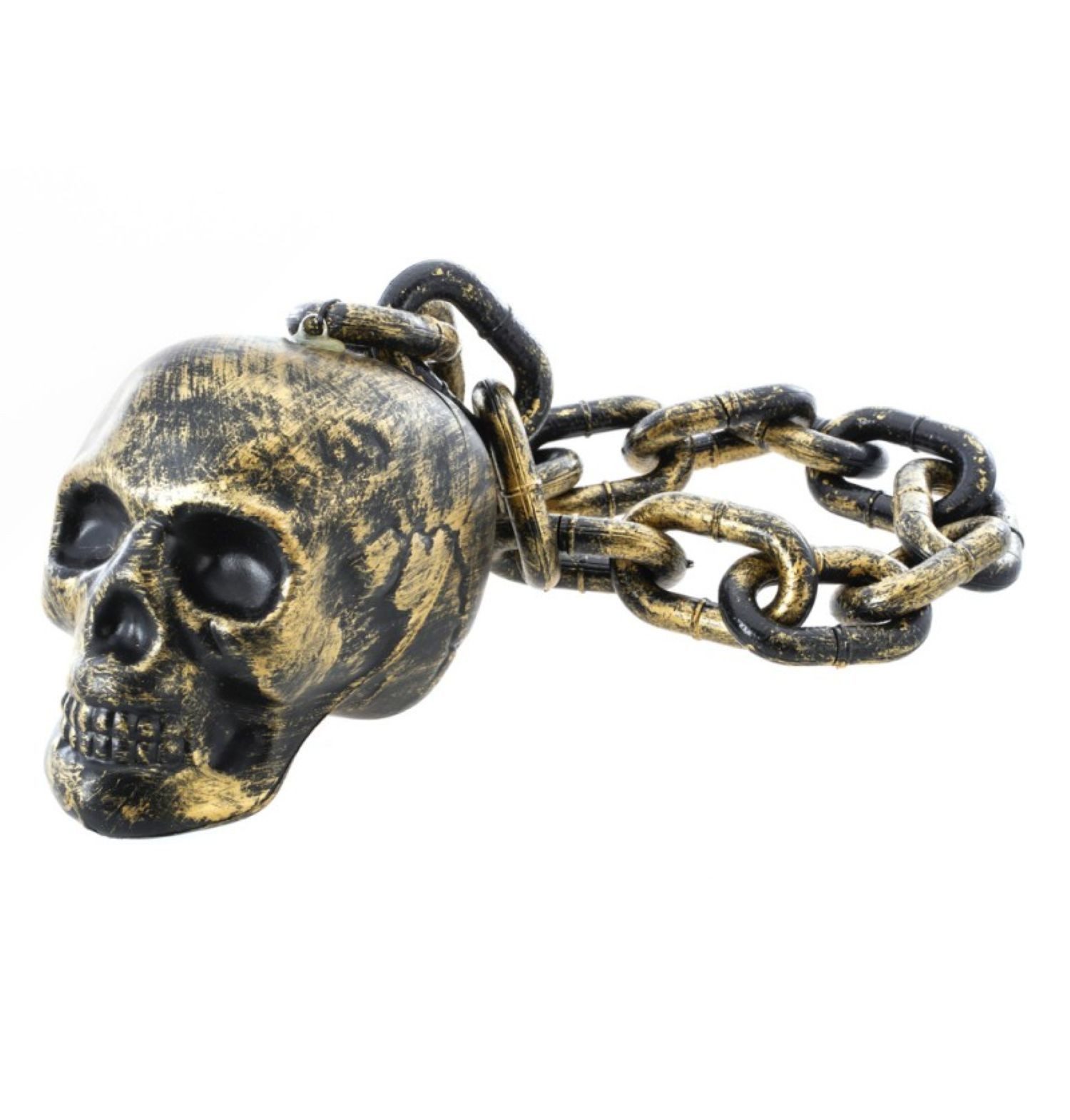 CHAKS Dekoobjekt Halloween Kunststoffkette mit goldenem Totenkopf