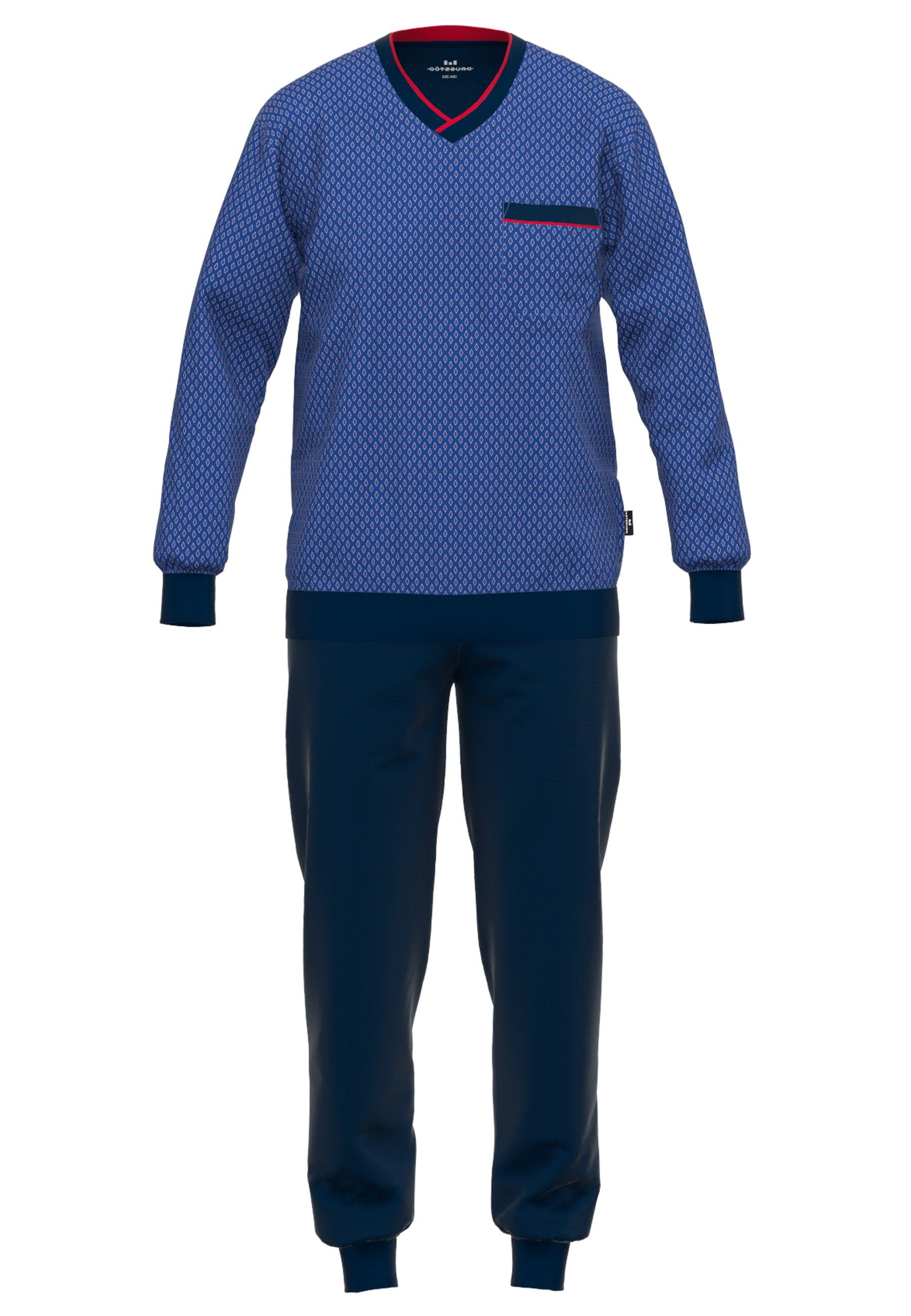 GÖTZBURG Pyjama Manhattan (2 tlg) Langarm, V-Ausschnitt, lange Hose, V-Auss günstig online kaufen