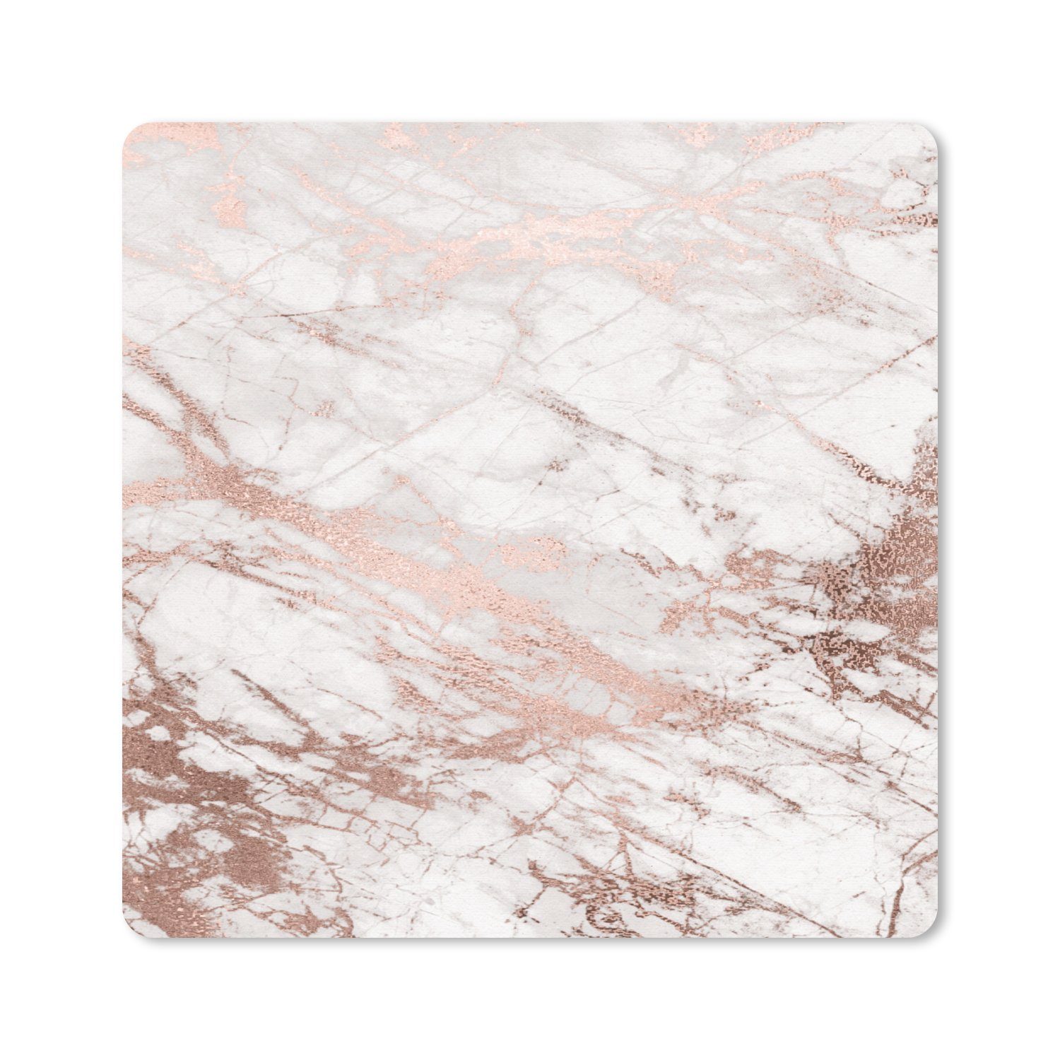 MuchoWow Mauspad Marmor - Rosa - Luxus - Marmoroptik - Glitzer - Design (1-St), Mauspad, Büro Zubehör, Dekoration, Desk Mat, 30x30 cm