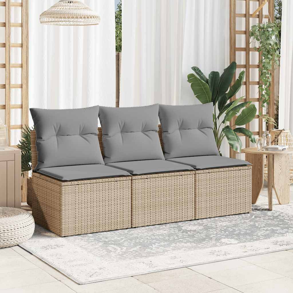 vidaXL Loungesofa Gartensofa mit Kissen 3-Sitzer günstig online kaufen