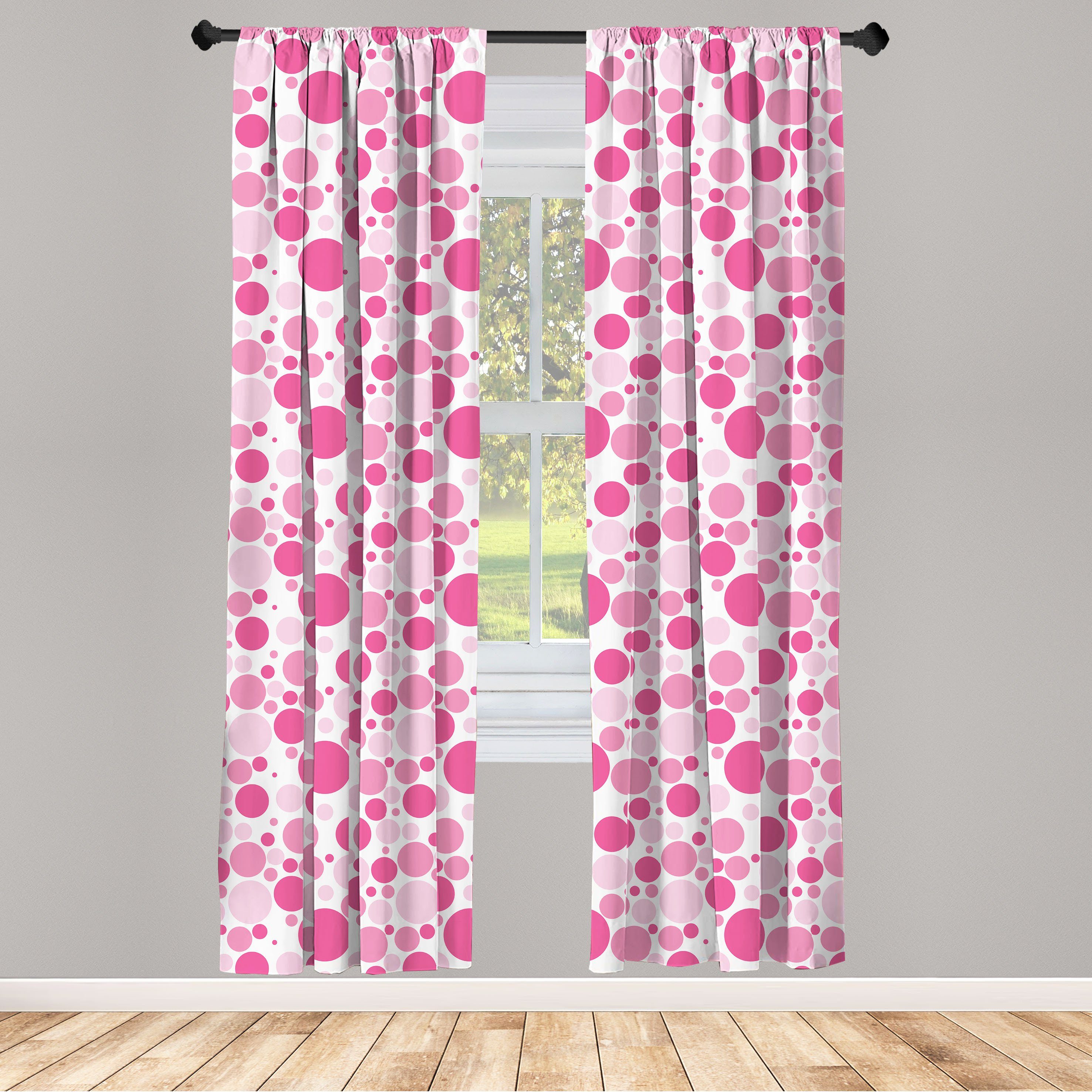 Gardine Vorhang für Tupfen Microfaser, Wohnzimmer Dekor, Schlafzimmer Abakuhaus, monotone Verunstaltungen Rosa