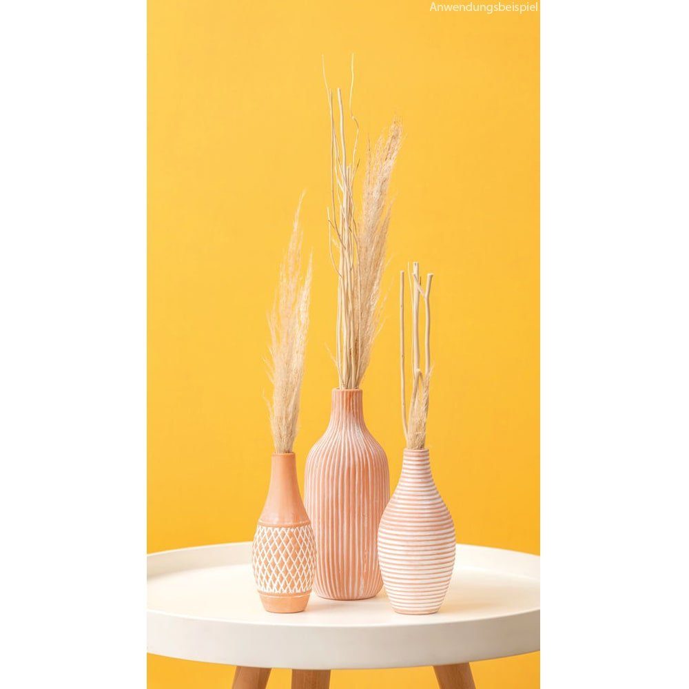 Rillen Blumenvase cm Blumentopf St) HOME Vase Keramikvase matches21 Terrakotta & 7x16 (1 HOBBY Ø quer