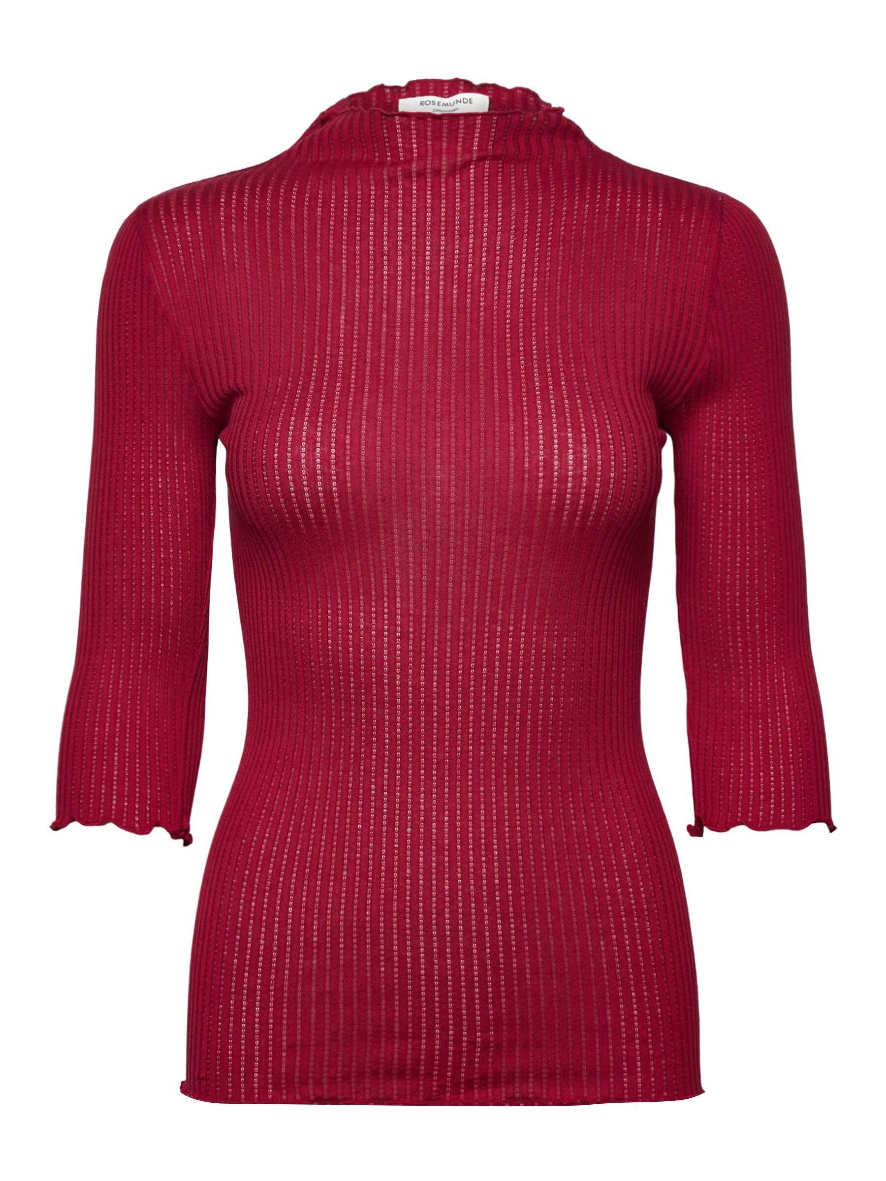 rosemunde Stehkragenshirt Belize silk shirt leicht transparentes Shirt, 3/4 Arm, mit Stehkragen, Seidenmix