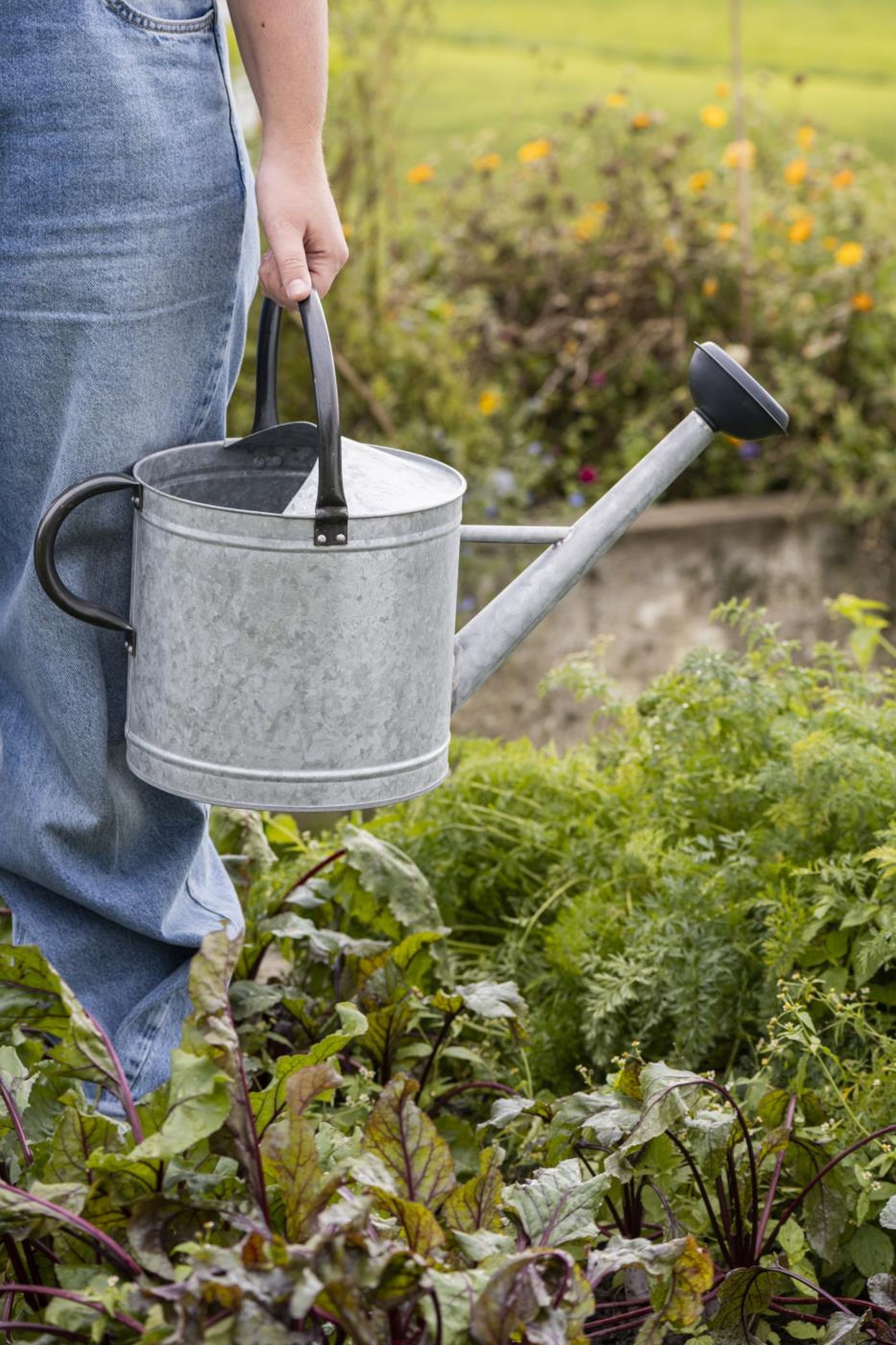 Ib Laursen Gießkanne Ib Laursen - Gießkanne Garten 9 Liter Metall Grau Schwarz Retro