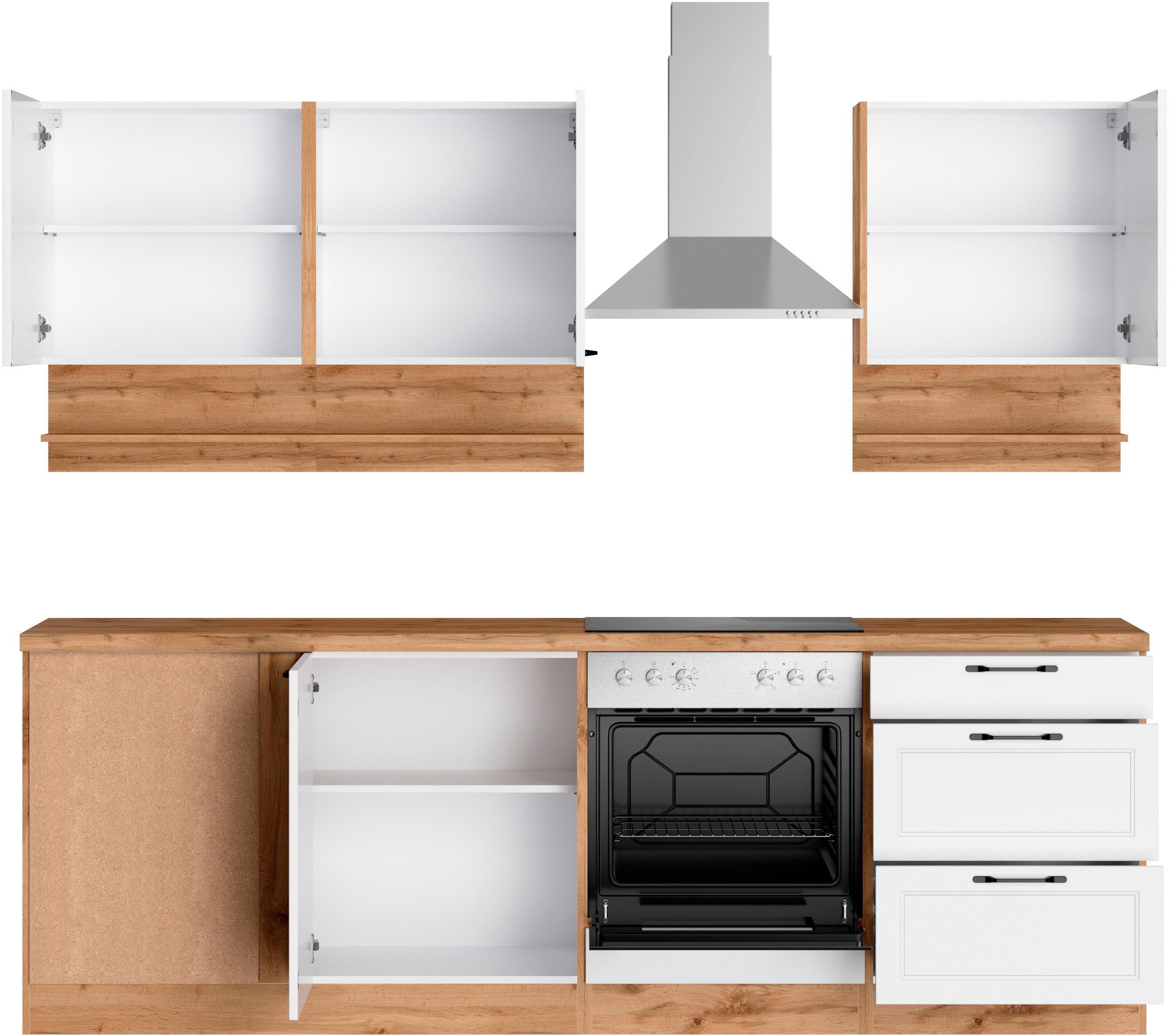 KOCHSTATION Winkelküche KS-Lana, Stellbreite 240/240 cm, wahlweise mit und ohne E-Geräte