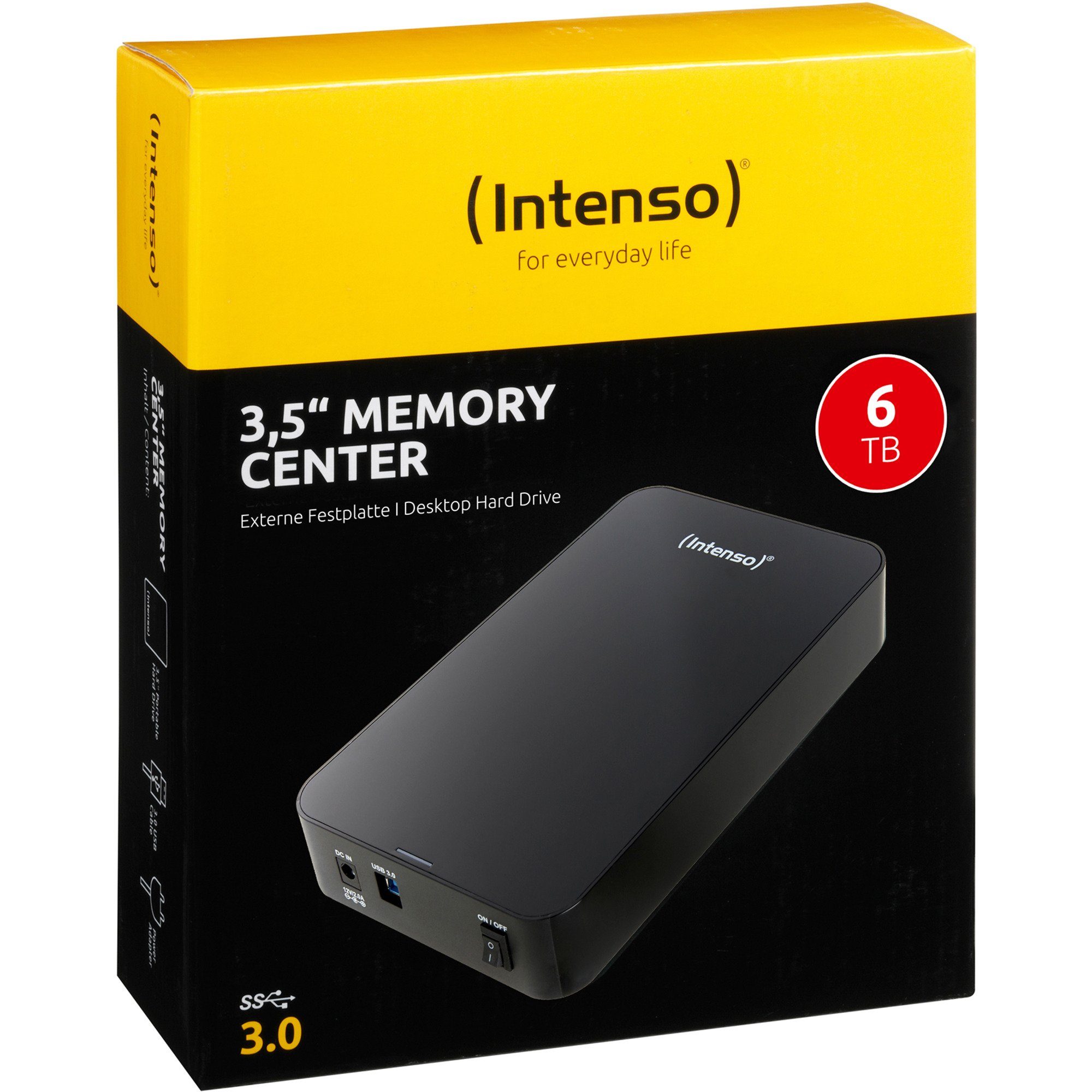 Intenso Intenso Memory Center 6 TB, Festplatte, (USB-B 3.2 externe HDD-Festplatte (6 TB) 3.5"