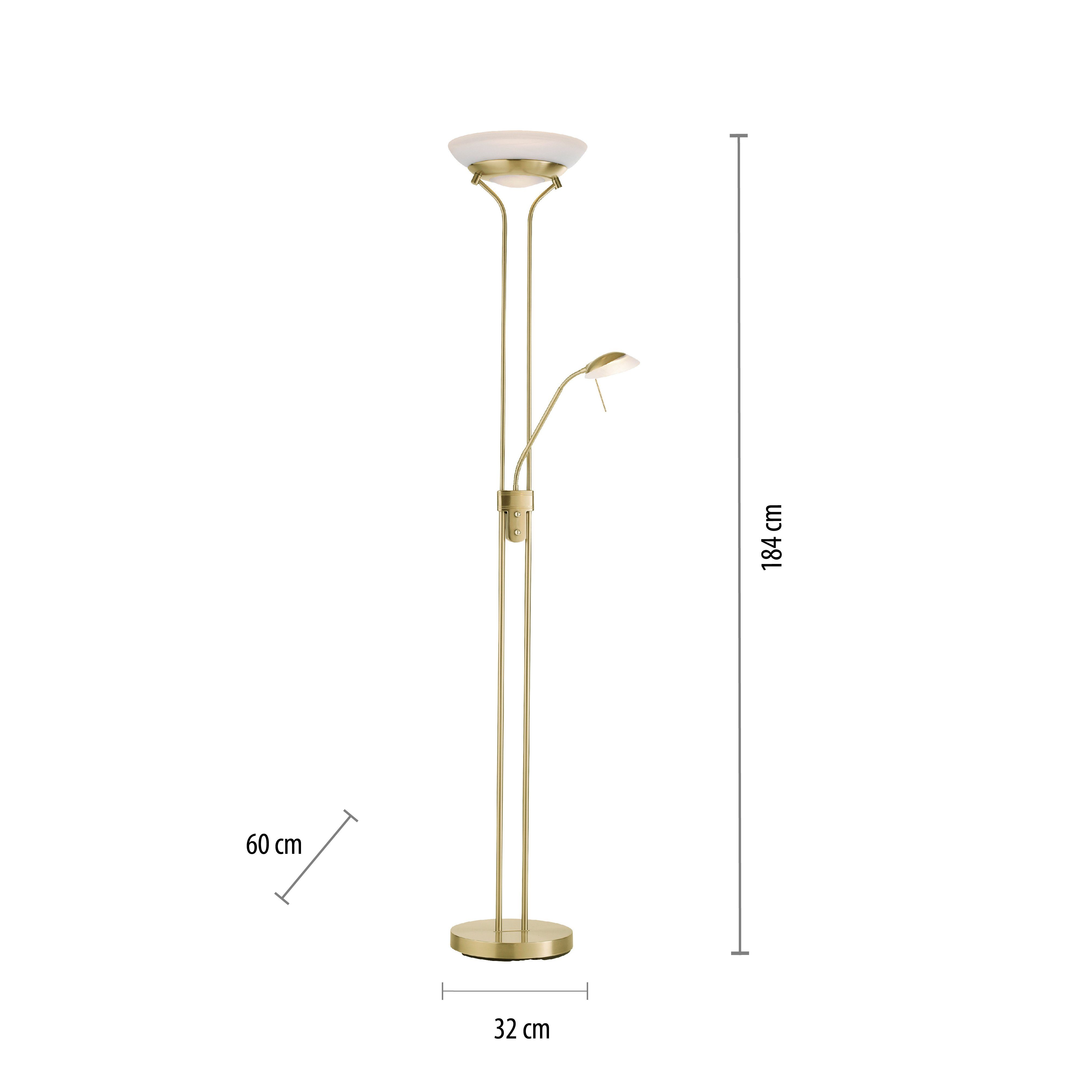 integriert, dimmbar LED LED, ZAHARA, Drehdimmer, Warmweiß, Direkt über Stehlampe getrennt Leuchten schaltbar fest