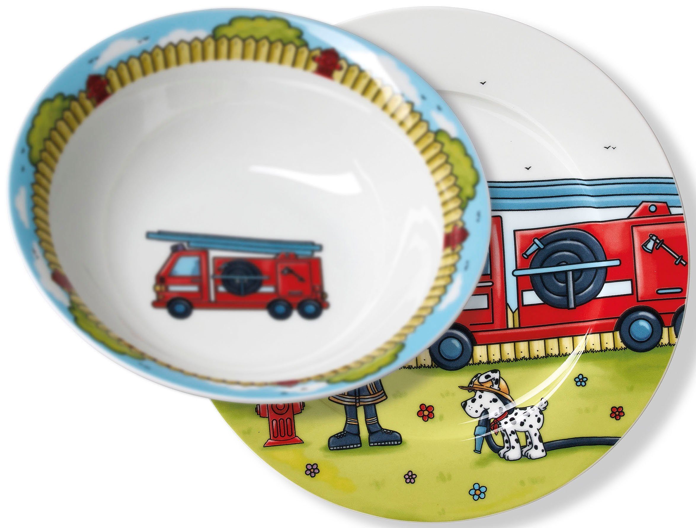 Ritzenhoff & Breker Kindergeschirr-Set Feuerwehrmann Bernie (3-tlg), 1 Personen, Porzellan
