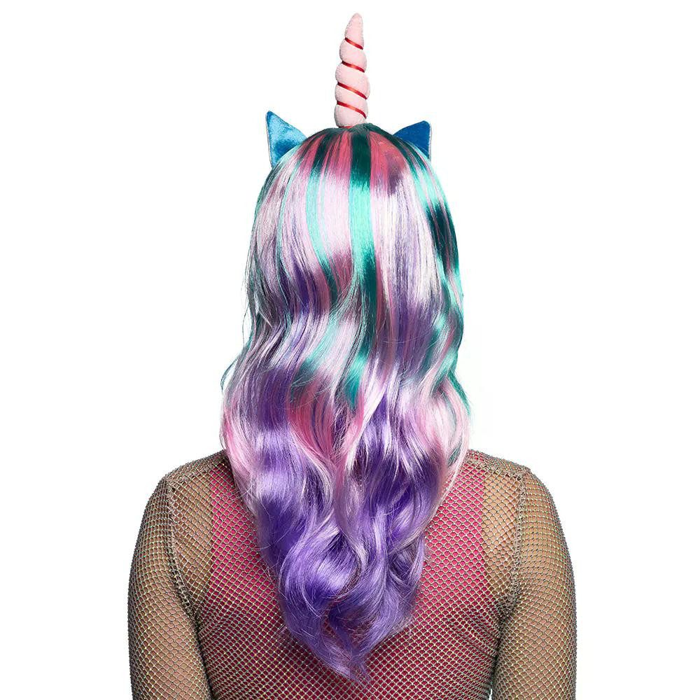 Boland Kostüm-Perücke Langhaar-Perücke Einhorn Daydream bunt Neon Damenperücke UV-Effekt, UV- und Schwarzlicht-Effekt für Partys