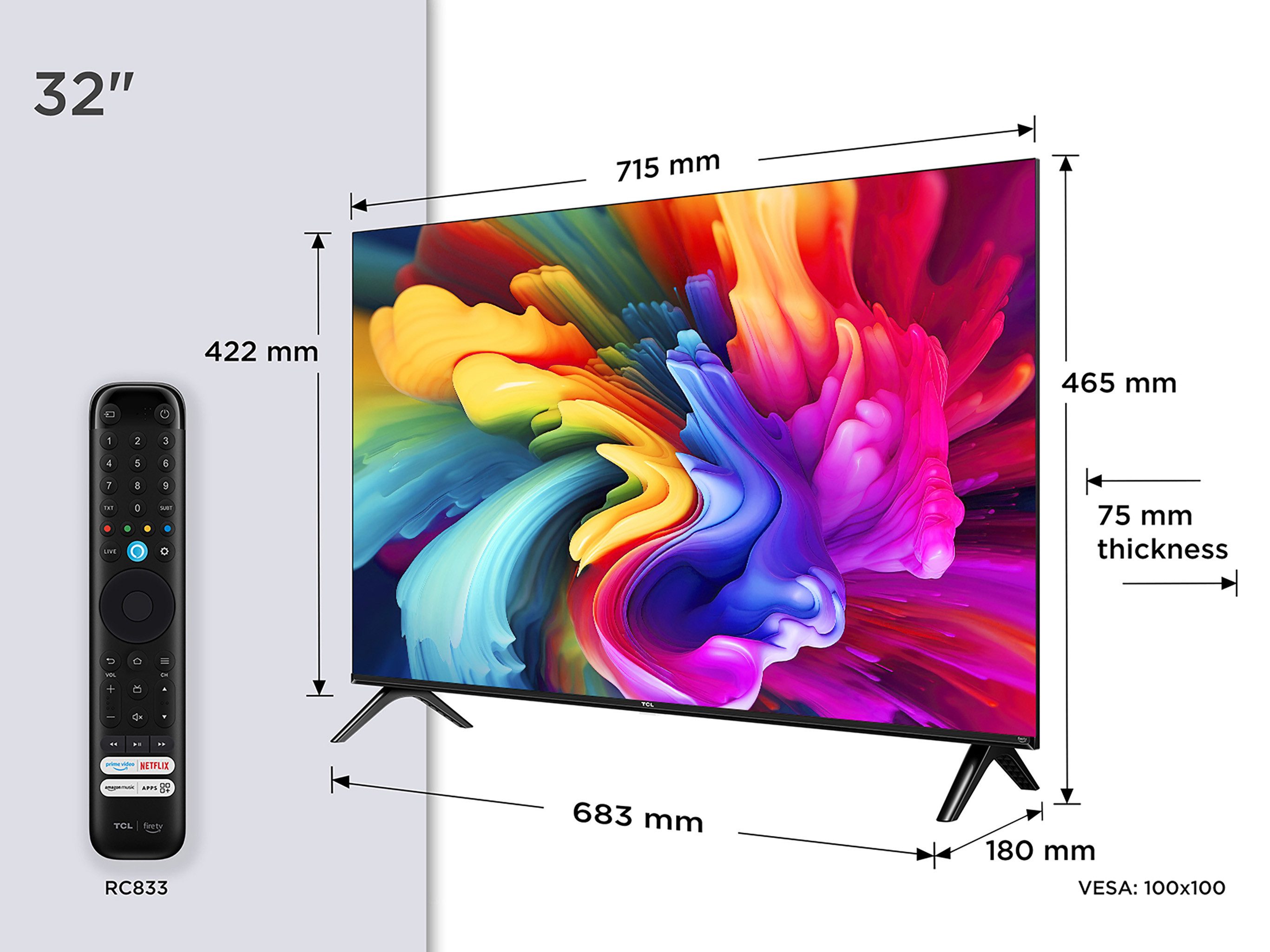 TCL 32SF560 QLED-Fernseher (80 cm/32 Zoll, Full HD, Fire TV, Fire TV / Smart TV, HDR, Alexa, Triple-Tuner)  ! RABATT: 11.12%