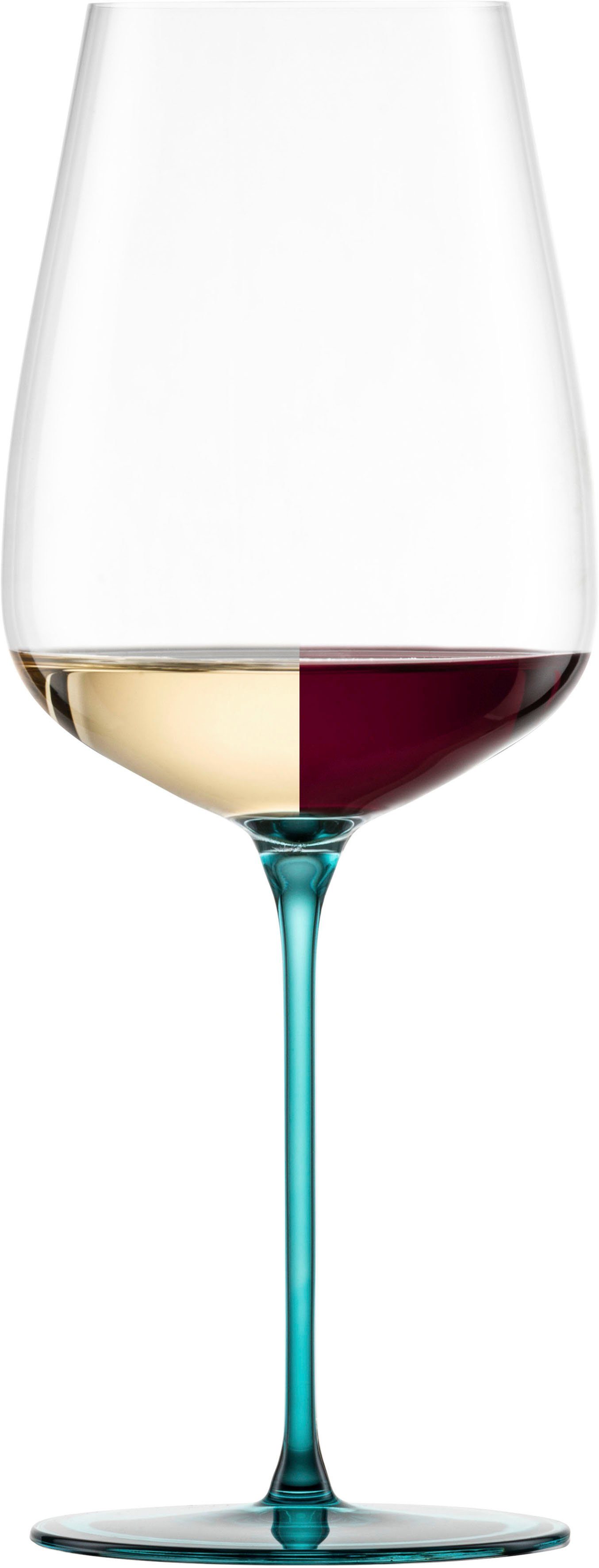 Eisch Weinglas INSPIRE SENSISPLUS, Made in Germany, Kristallglas,  Veredelung der farbigen Stiele in Handarbeit, 2-teilig
