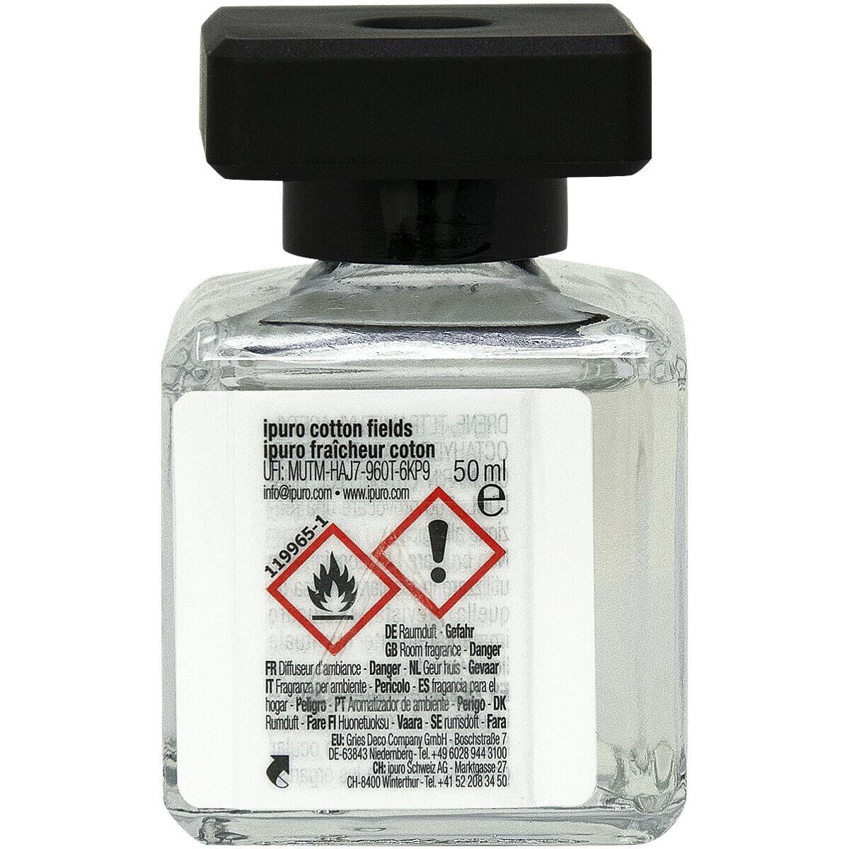 IPURO Raumduft Cotton Fields, 2x 50 ml, Glasflakon mit Rattan-Holzstäbchen