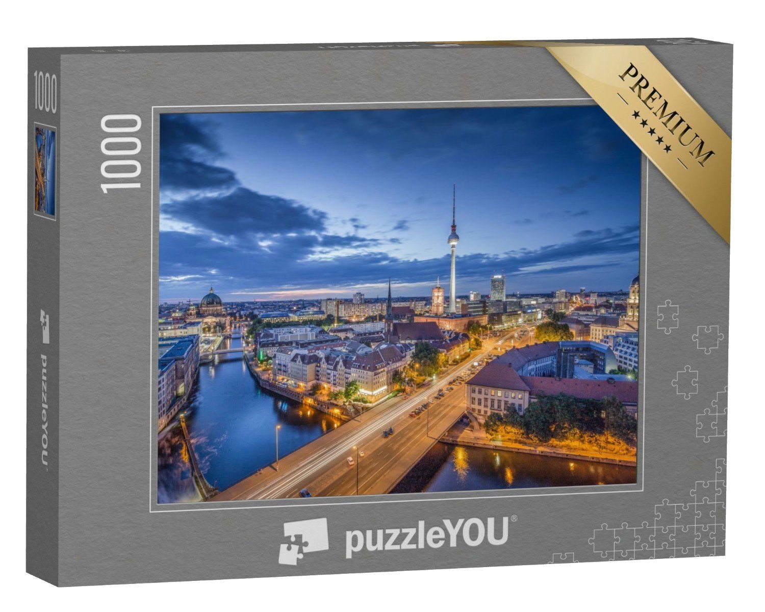 puzzleYOU Puzzle Blick über Berlin am Abend, 1000 Puzzleteile, puzzleYOU-Kollektionen 500 Teile, 2000 Teile, 1000 Teile, Bestseller