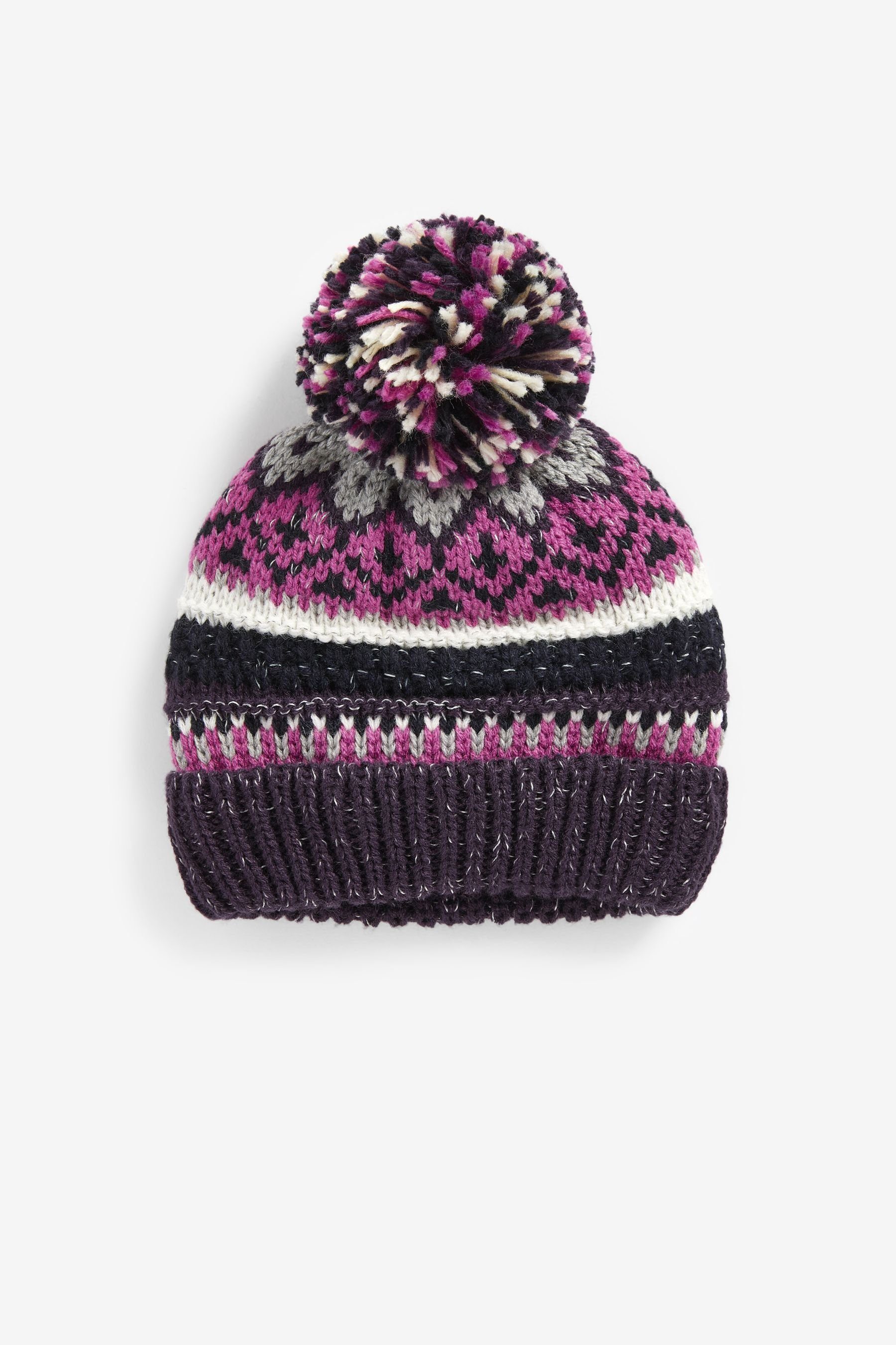 Next Bommelmütze Pompon-Beanie mit Norwegermuster (1-St)