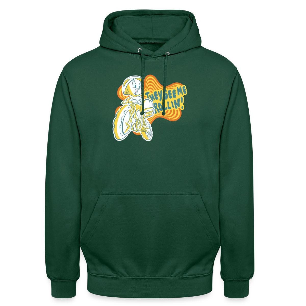 Spreadshirt Hoodie Looney Tunes They See Me Rollin' Tweety Fahrrad Unisex Hoodie (1-tlg)