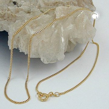 unbespielt Goldkette Halskette Kette 1,3 mm Panzerkette diamantiert 9 Karat Gold 45 cm inklusive Schmuckbox, Goldschmuck für Damen und Herren