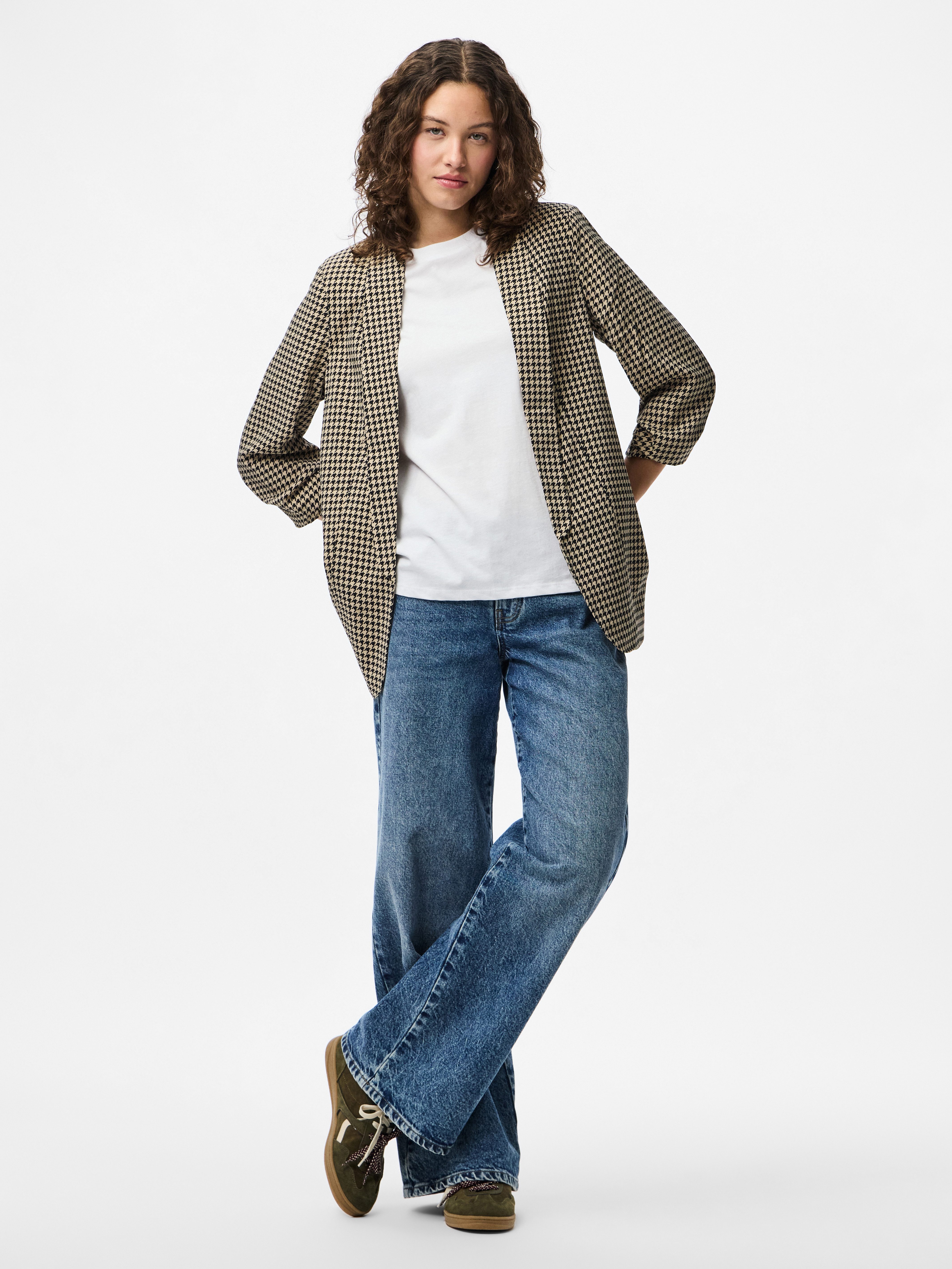 pieces Blusenblazer PCBOSELLA 3/4 PRINTED BLAZER NOOS mit 3/4 Ärmel