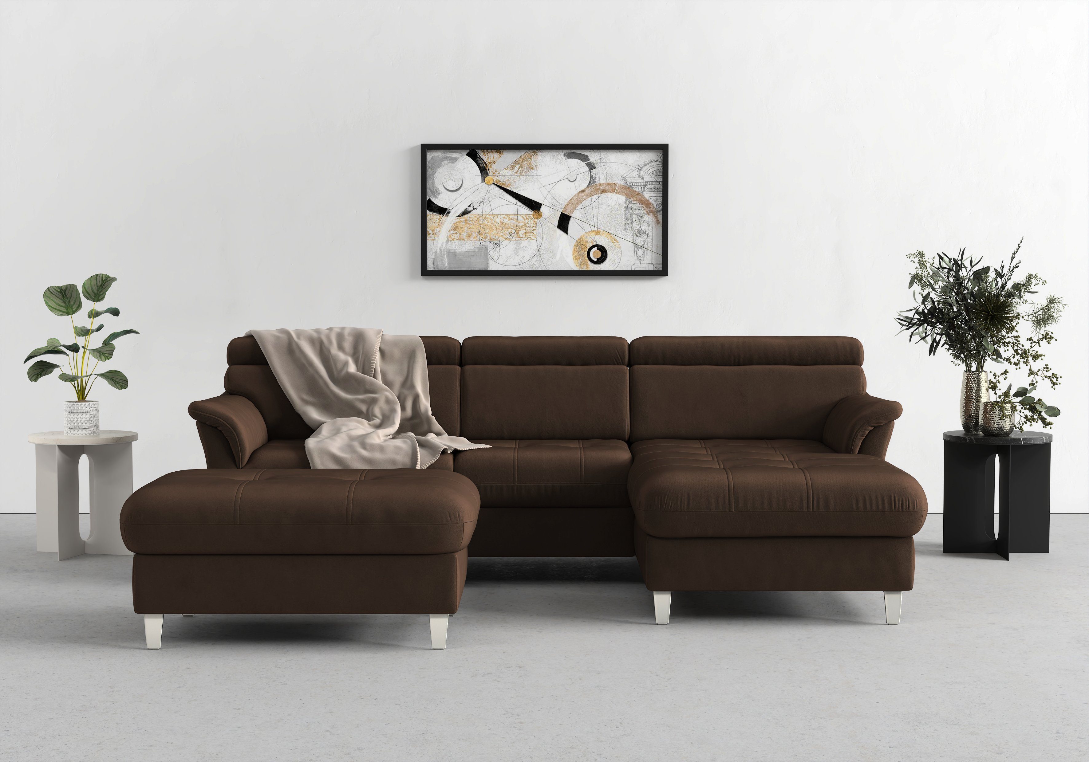 sit&more Ecksofa Marano, inklusive Kopfteilverstellung, wahlweise mit Bettfunktion, Bettkasten | Ecksofas