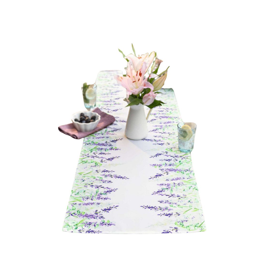 Home-trends24.de Tischläufer Lavendel Tischdecke Tischläufer Tischband 140 x 40 cm