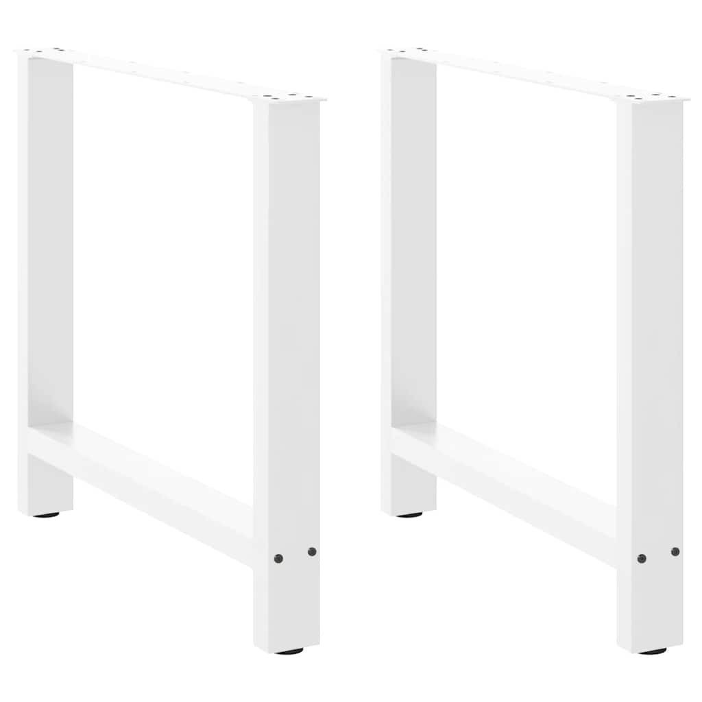 vidaXL Tischbein Esstischbeine Weiß 2 Stk. 70x(72-73) cm Stahl