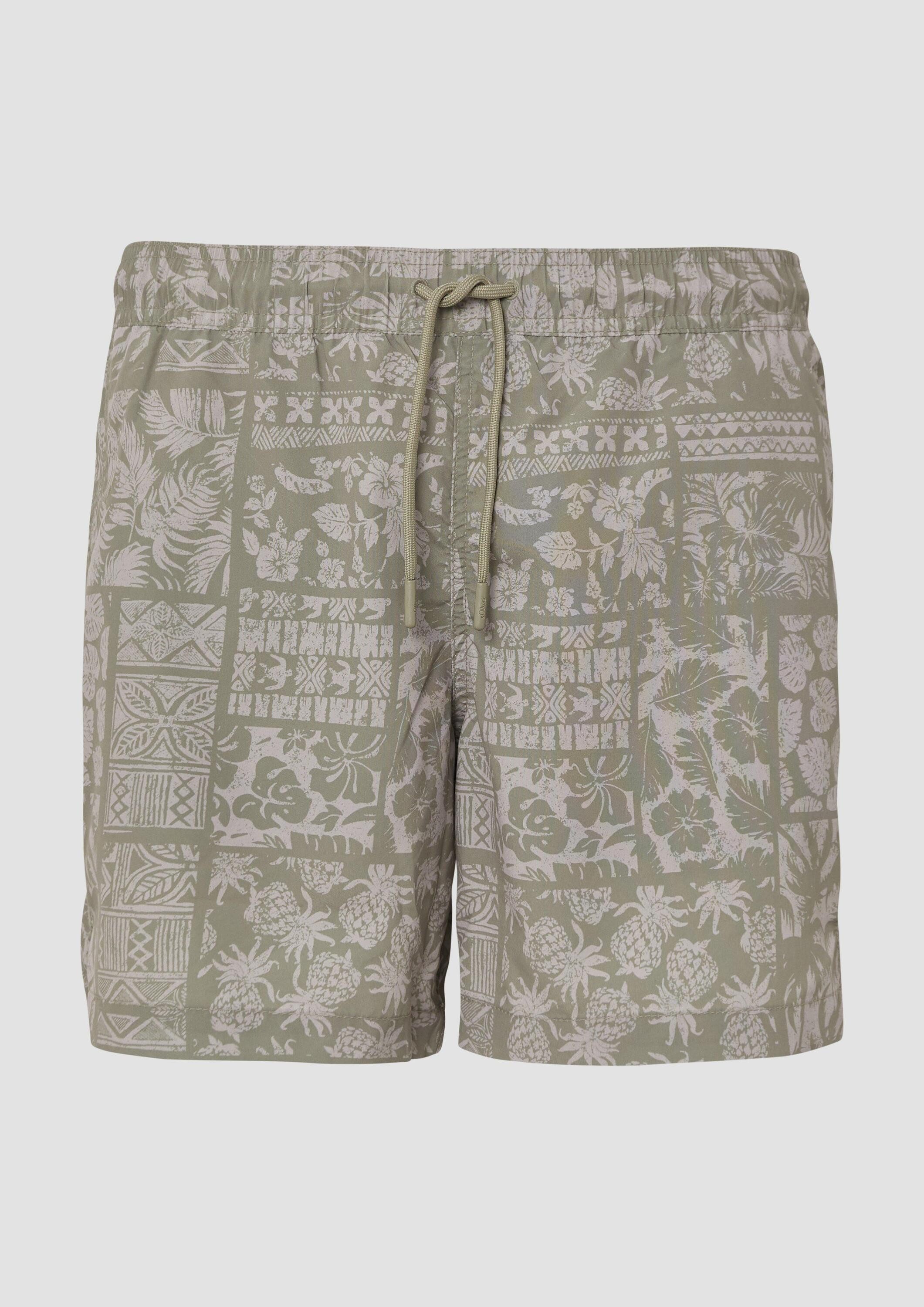 s.Oliver Badehose Badehose Badeshorts mit All-over-Print und Eingrifftaschen
